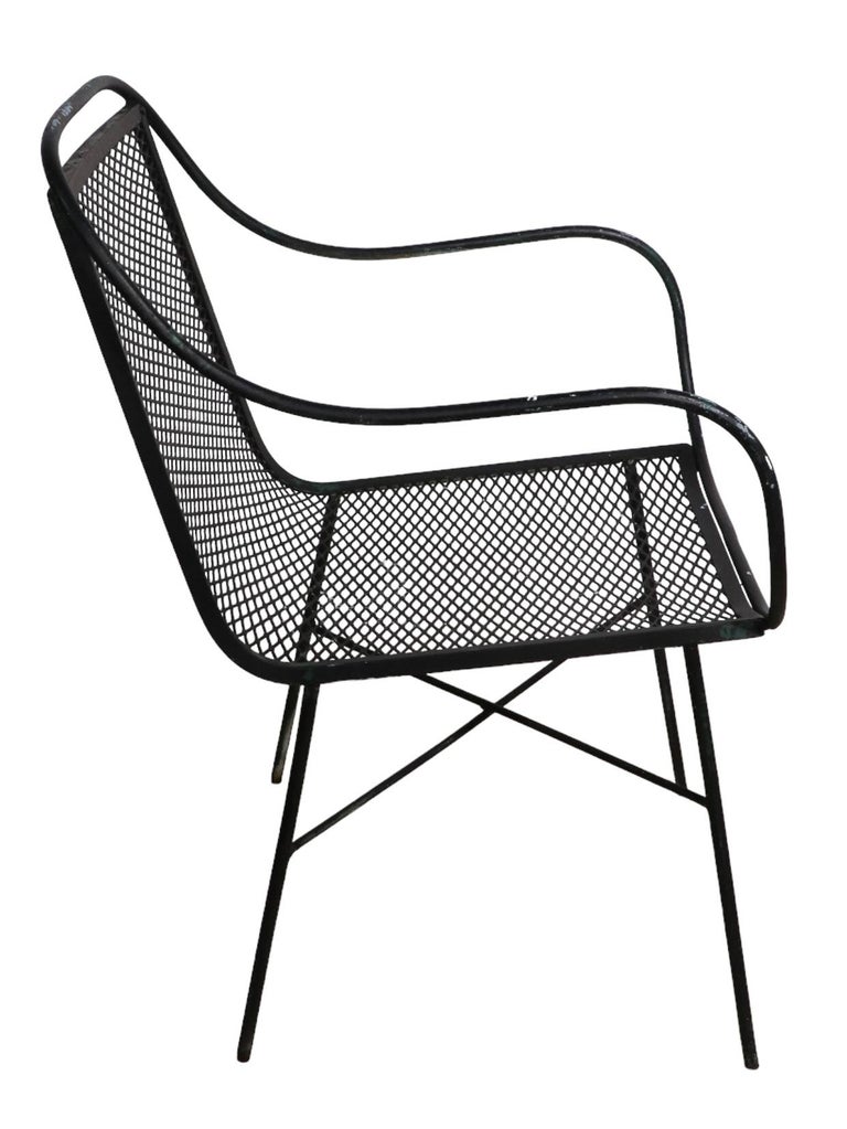 Mid Century Wrought Iron Chair att. to Salterini For Sale at 1stDibs