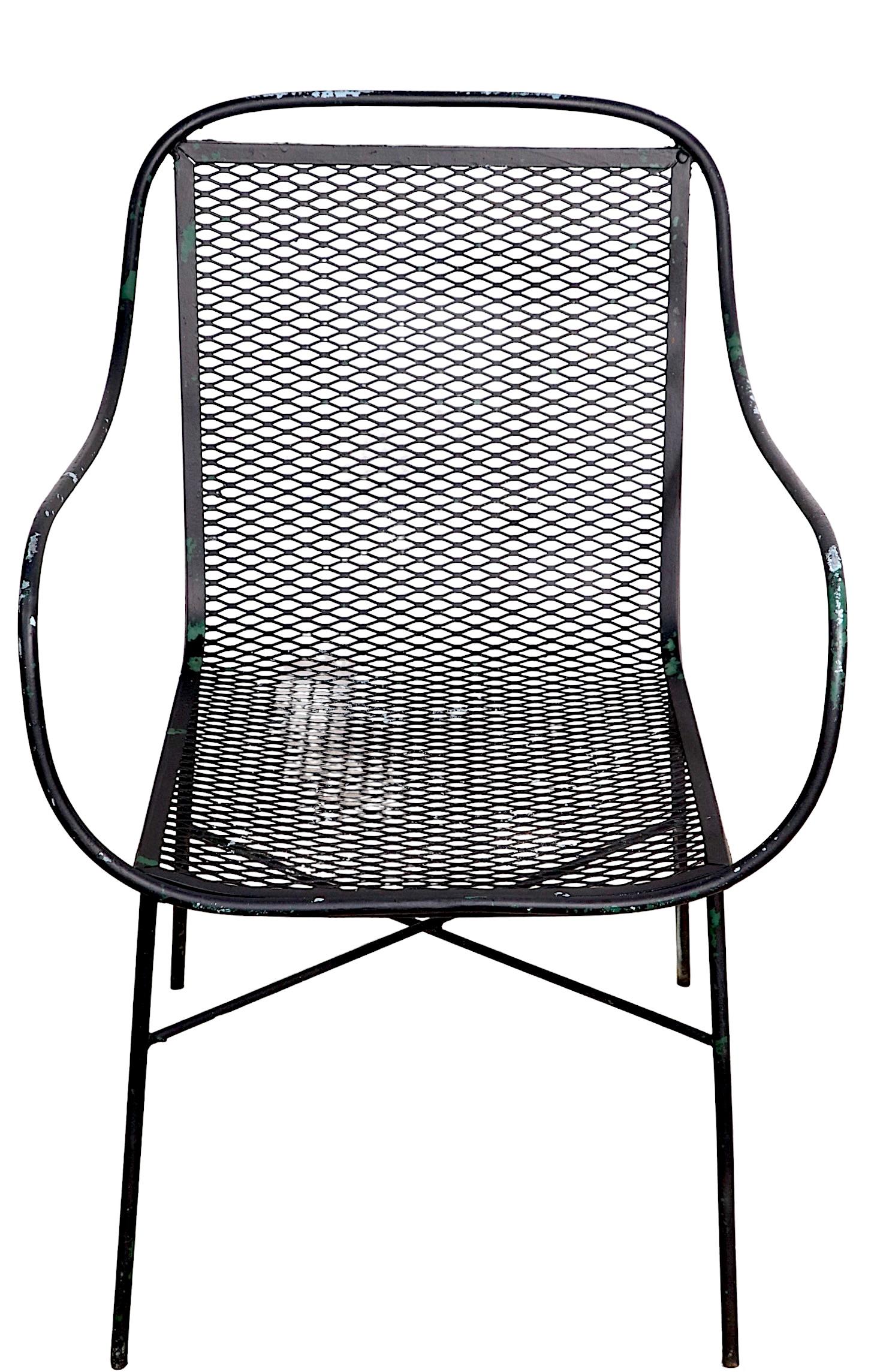 American  Mid Century Wrought Iron Chair att. to Salterini For Sale