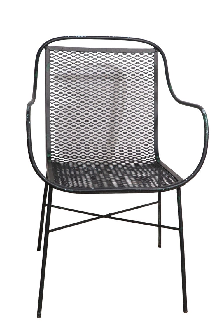 Mid Century Wrought Iron Chair att. to Salterini For Sale at 1stDibs