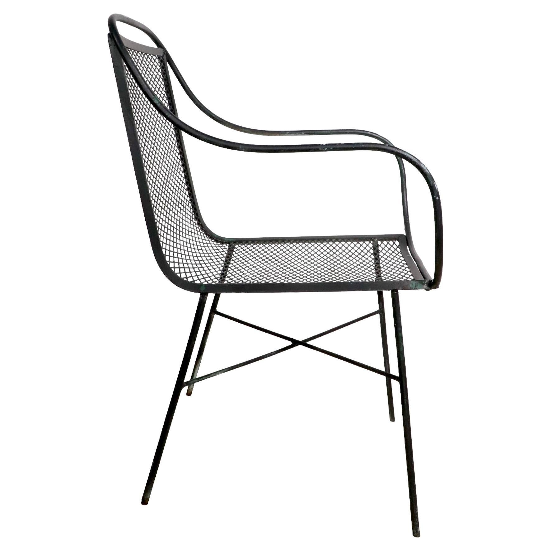  Mid Century Wrought Iron Chair att. to Salterini For Sale