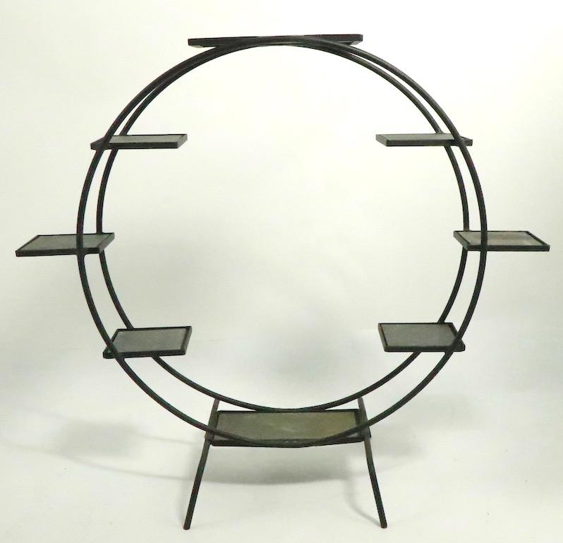 Mid Century  Wrought Iron Circular Planter 6