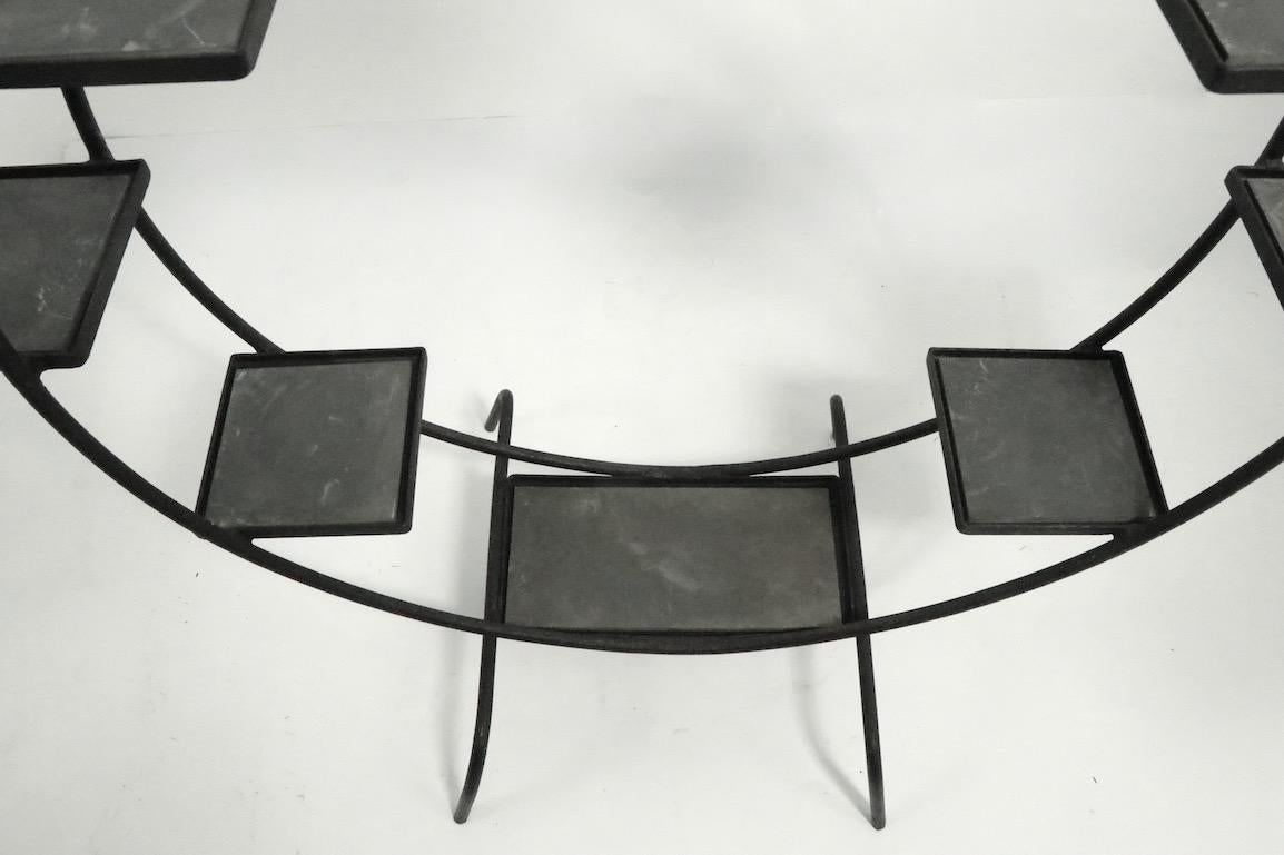 Mid Century  Wrought Iron Circular Planter 2