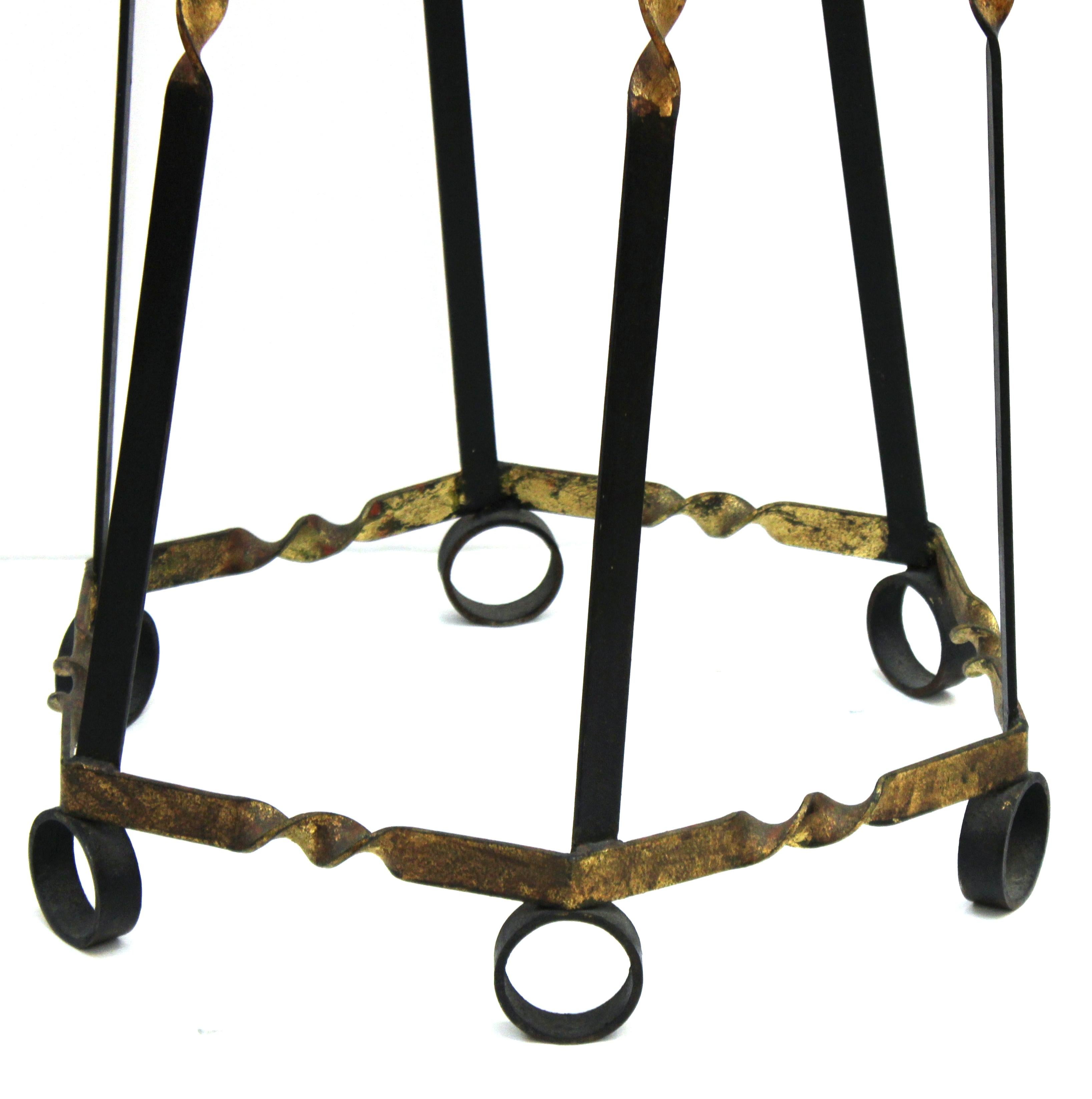 North American Midcentury Wrought Iron Coat Rack For Sale