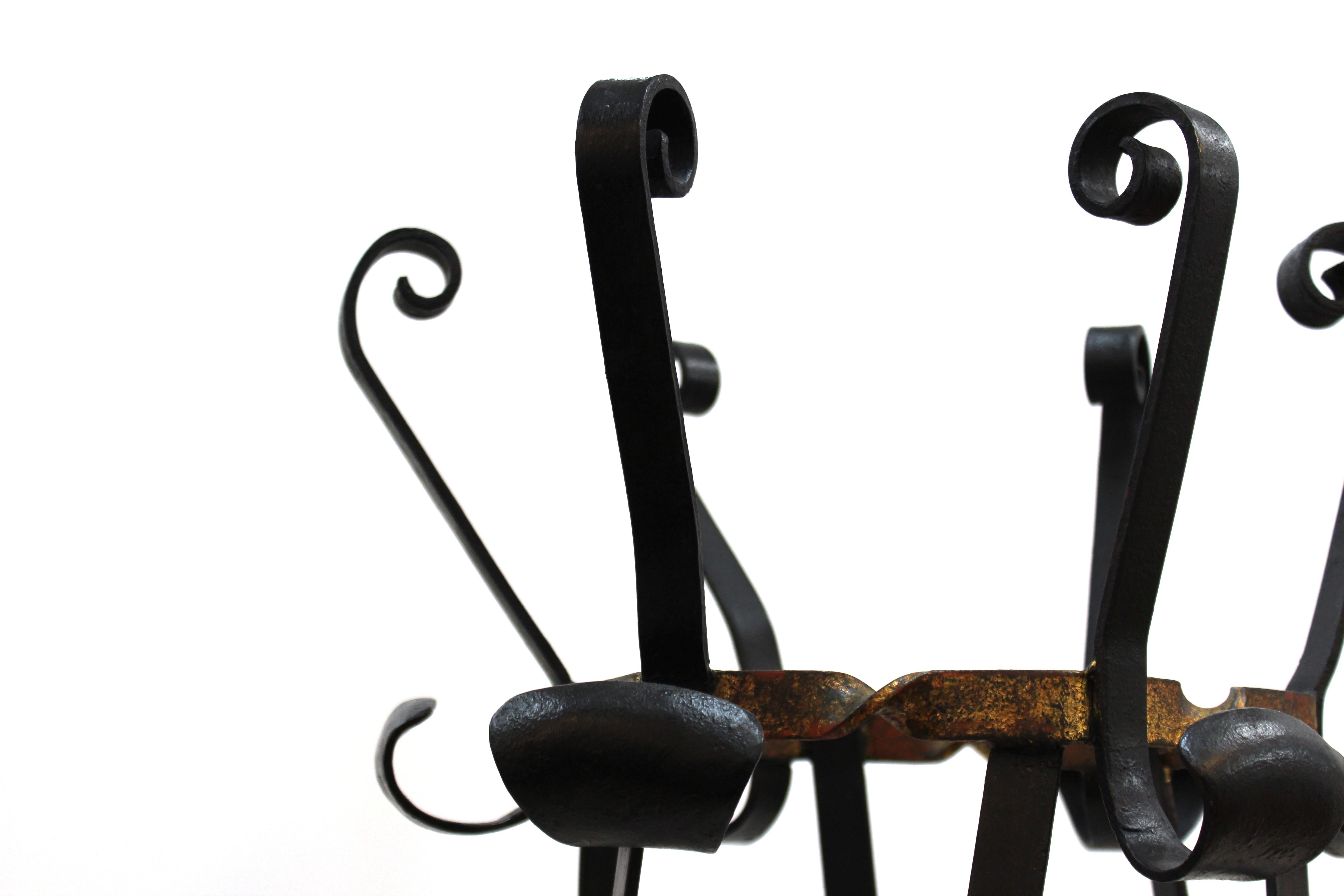 Midcentury Wrought Iron Coat Rack In Good Condition For Sale In New York, NY