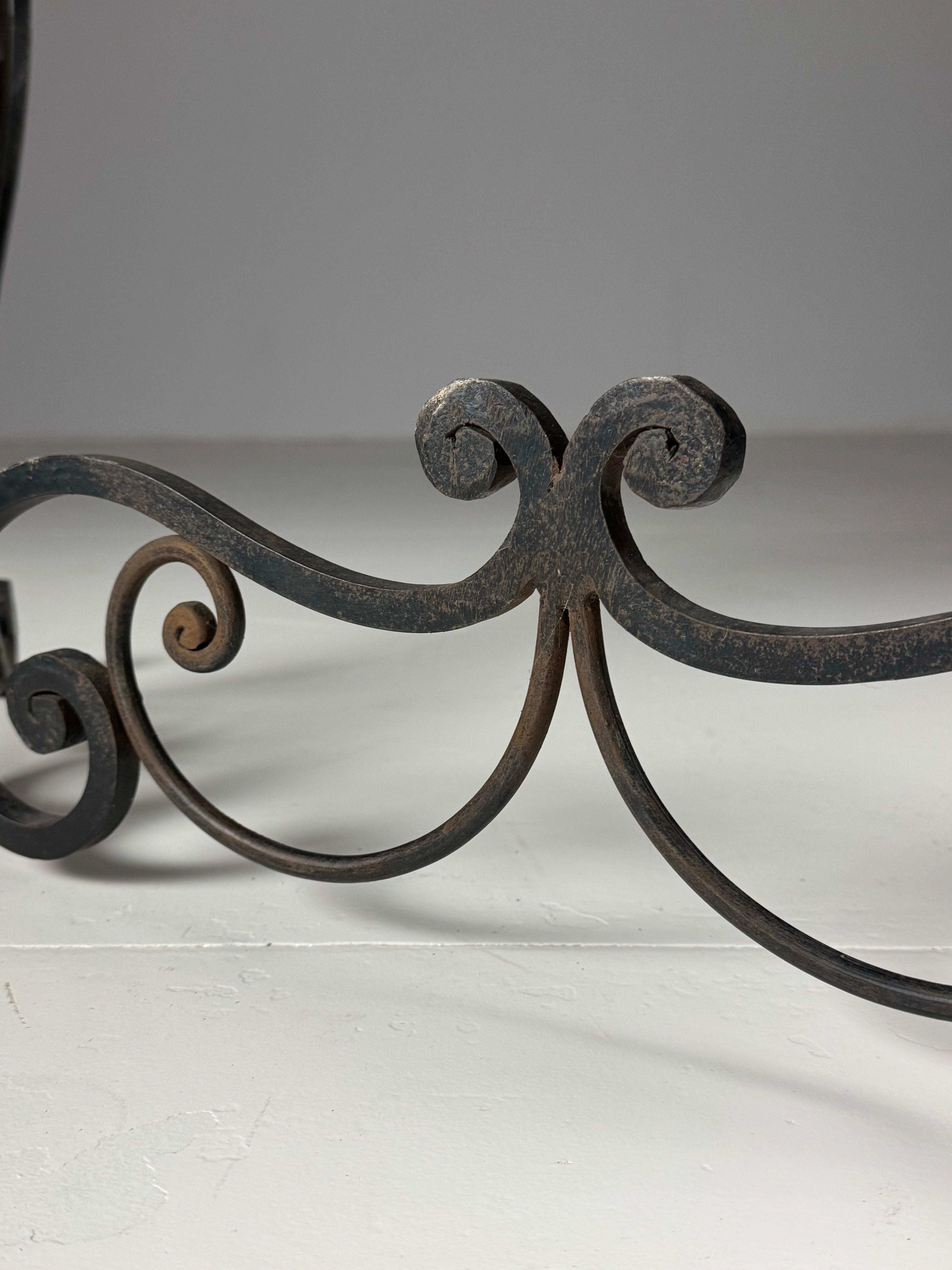 Mid century wrought Iron coffee table For Sale 5