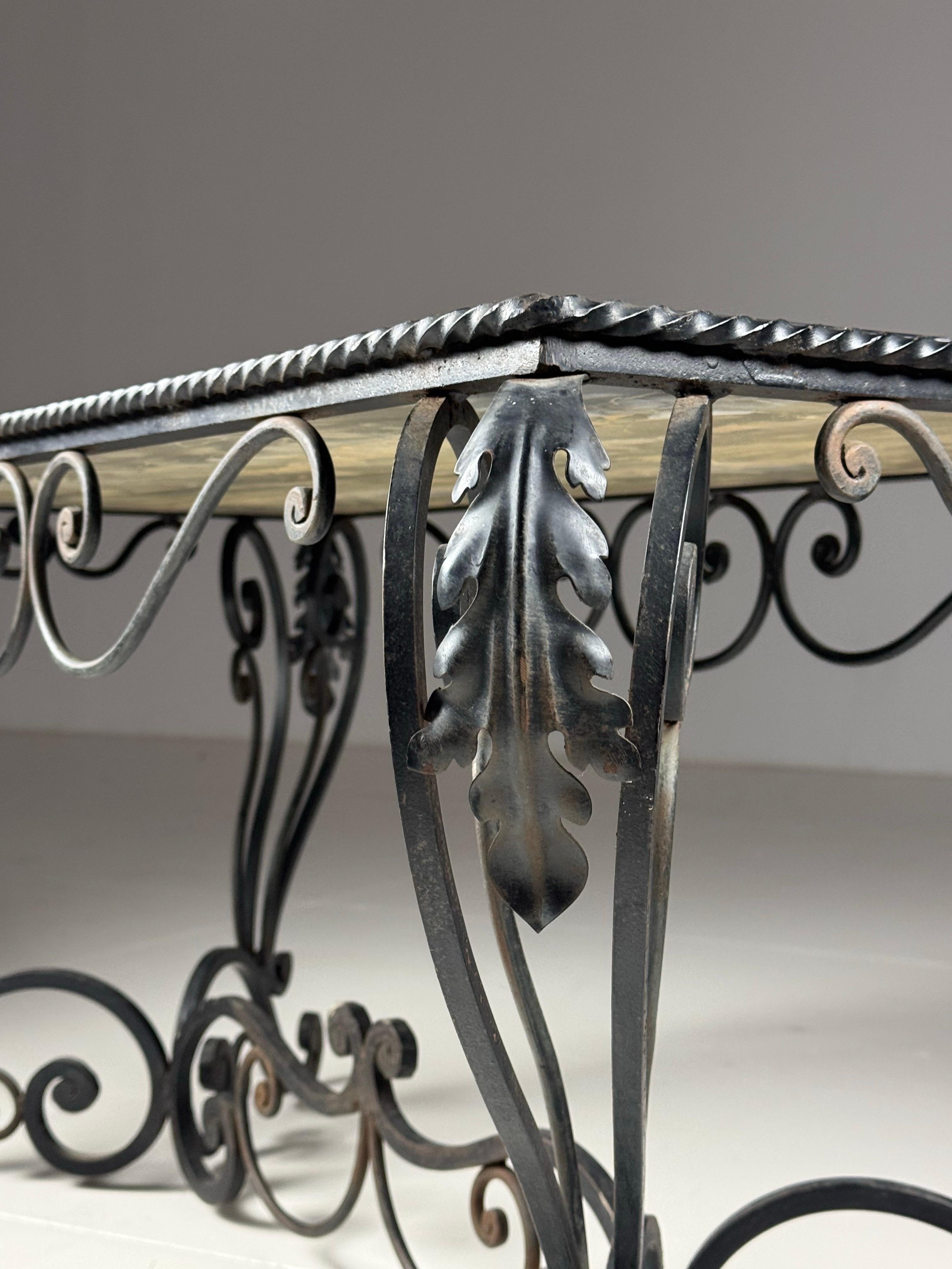 Mid century wrought Iron coffee table For Sale 6