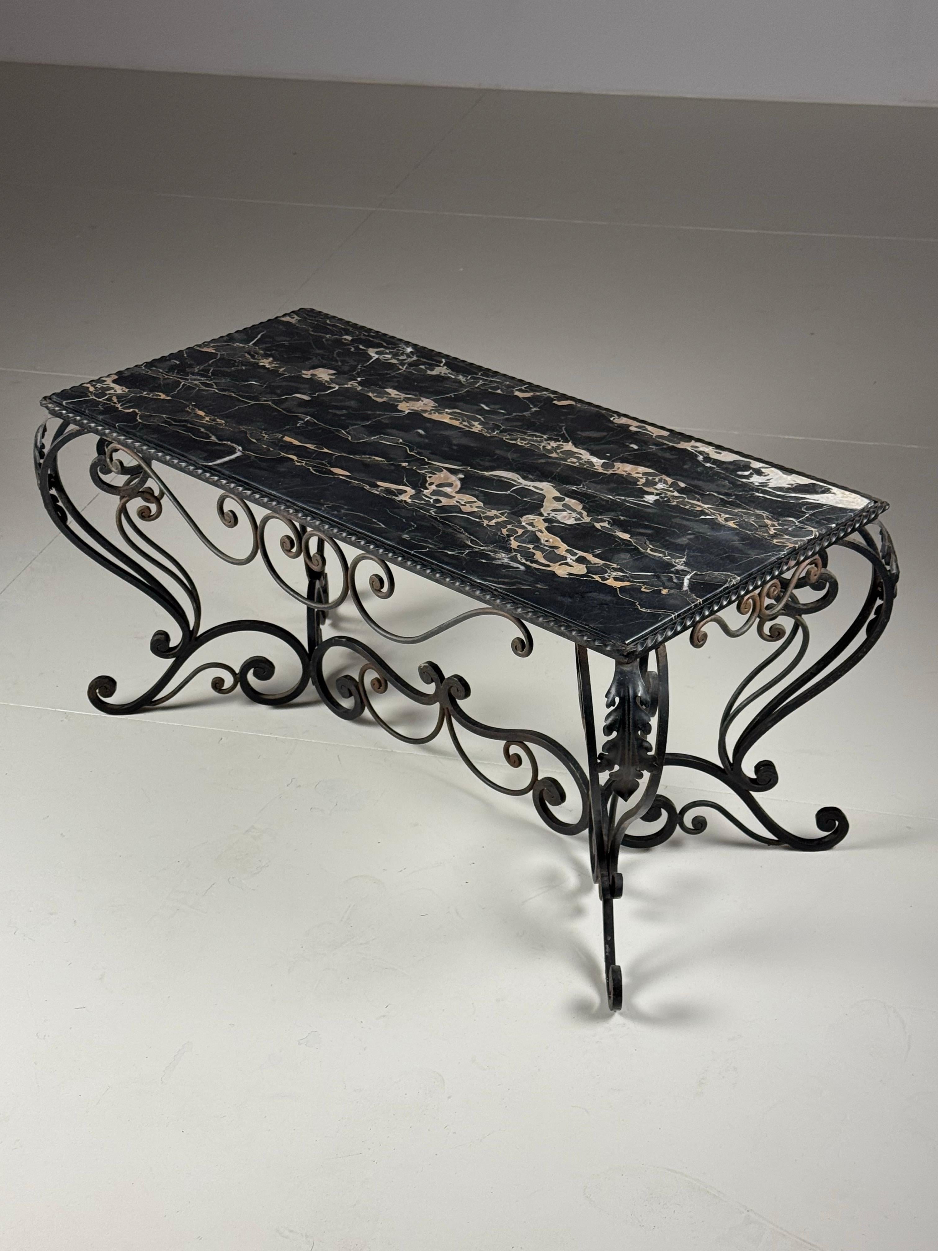 Mid century wrought Iron coffee table For Sale 8
