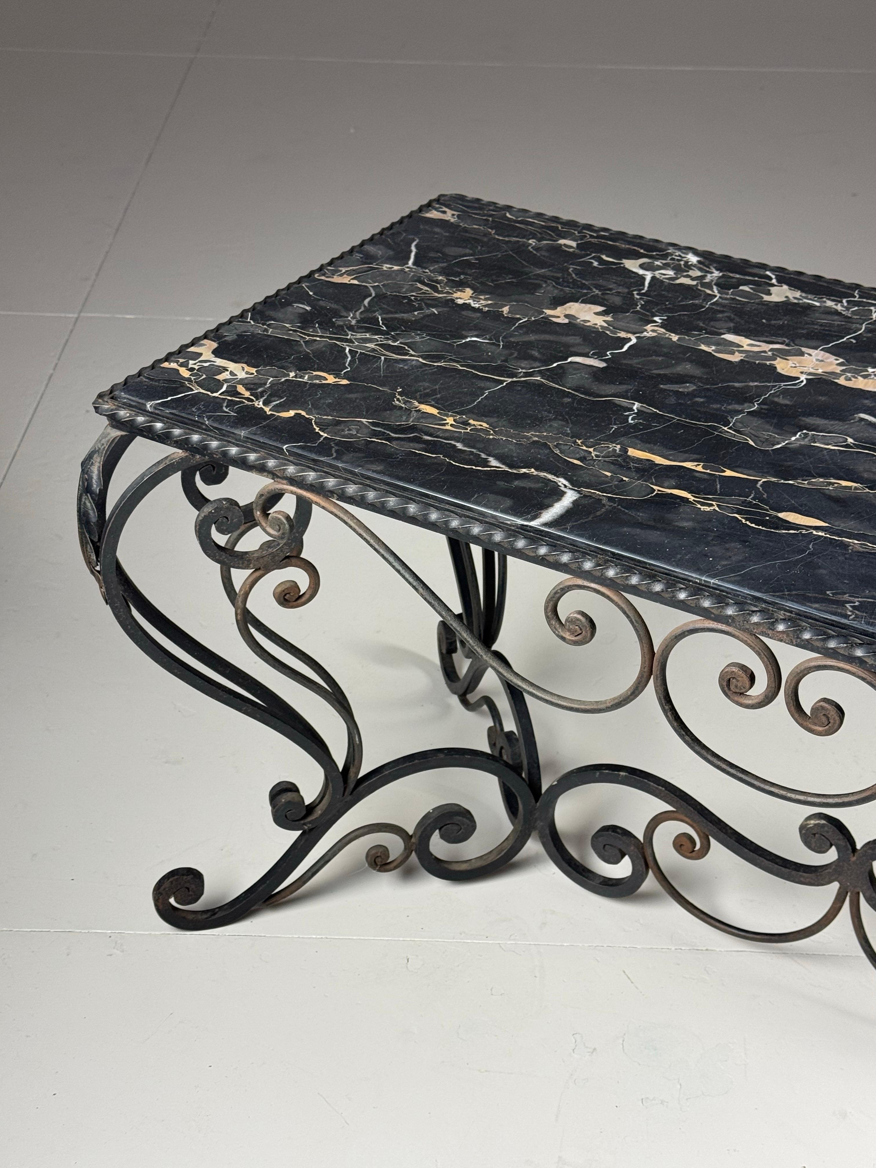 Mid century wrought Iron coffee table For Sale 9