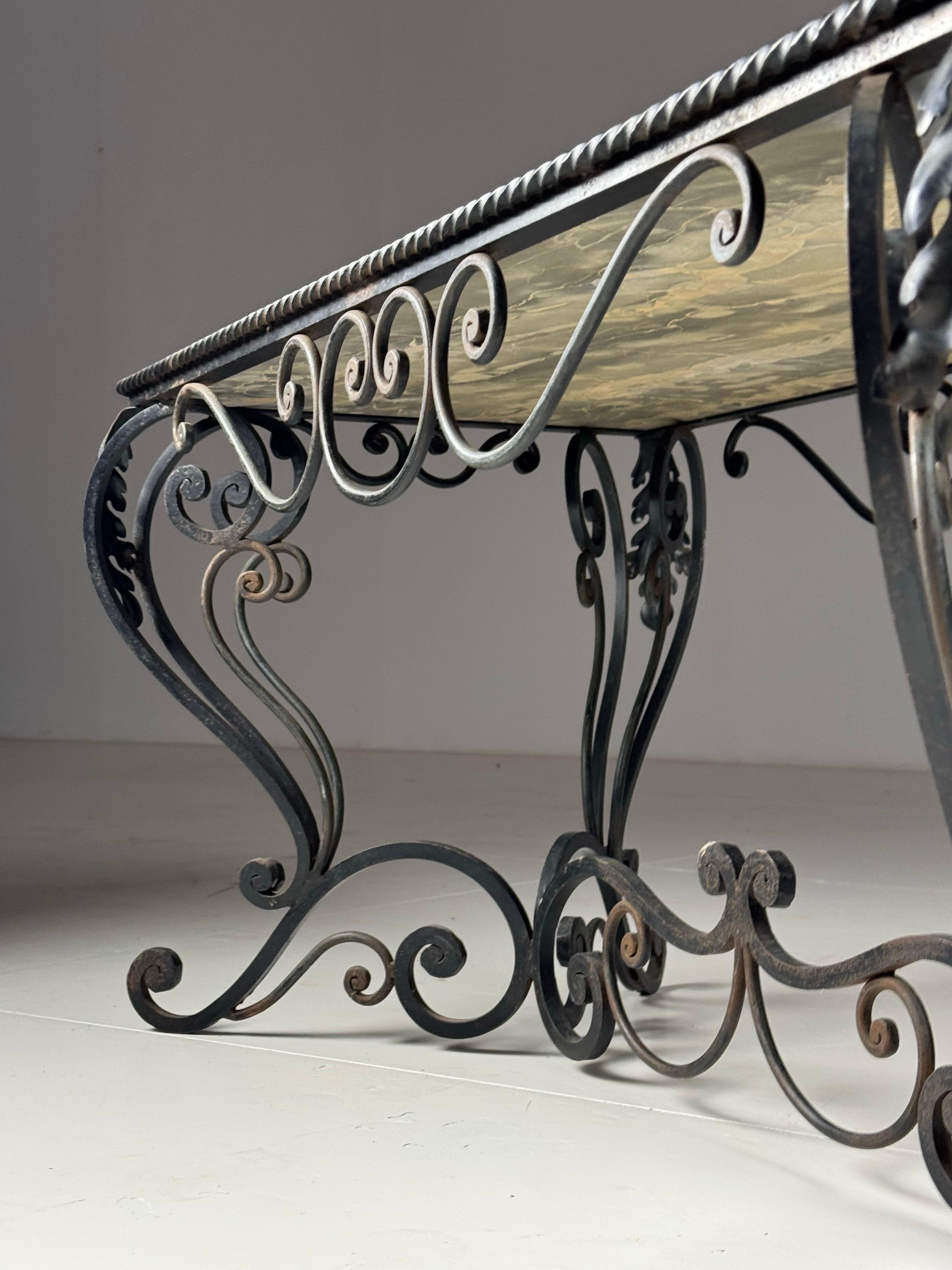 Mid century wrought Iron coffee table In Good Condition For Sale In MILL, NL
