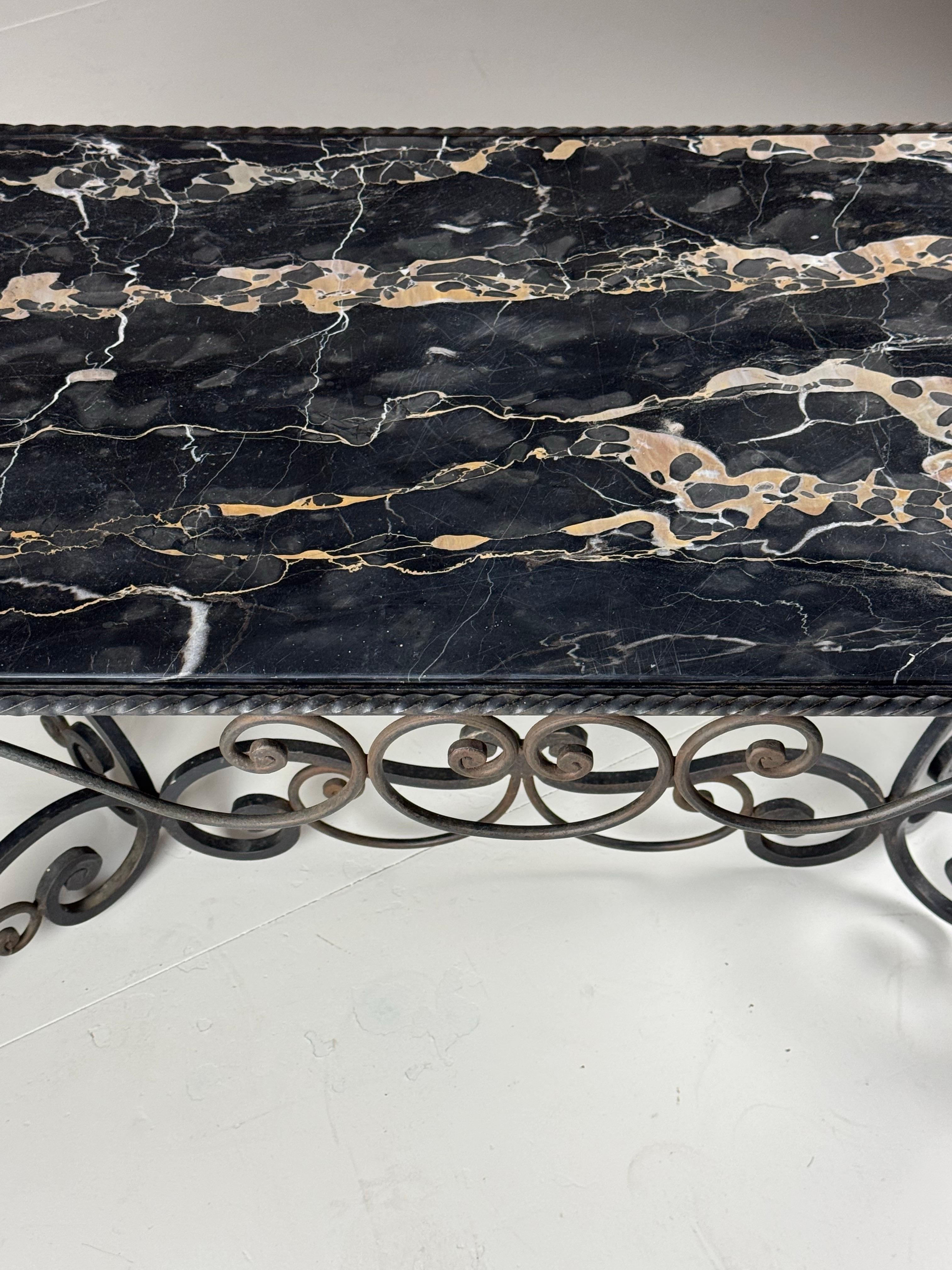 20th Century Mid century wrought Iron coffee table For Sale