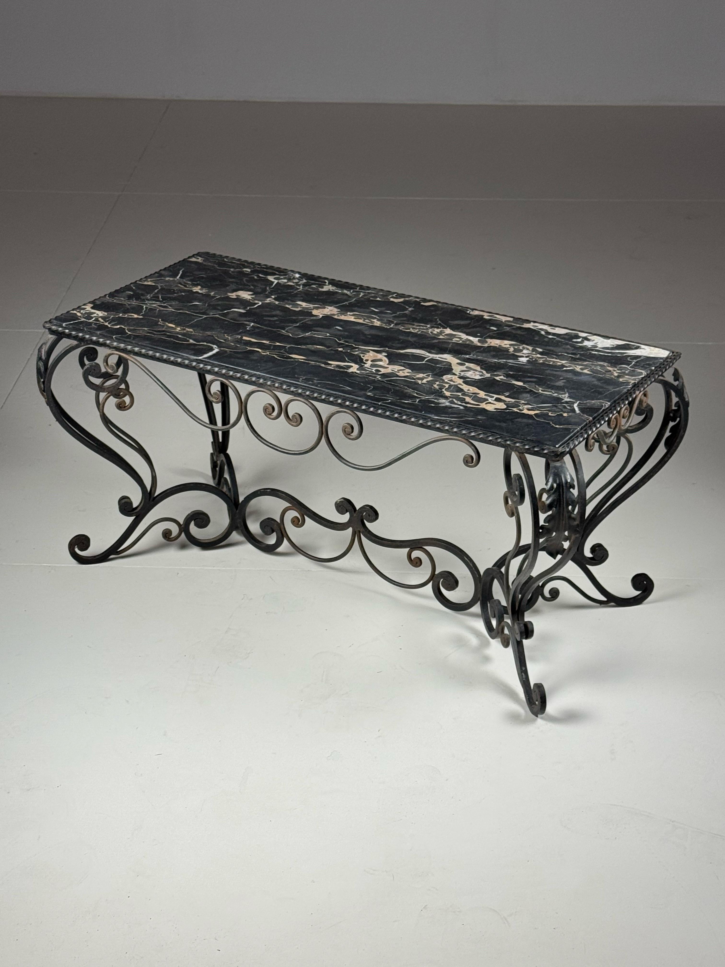 Mid century wrought Iron coffee table For Sale 1