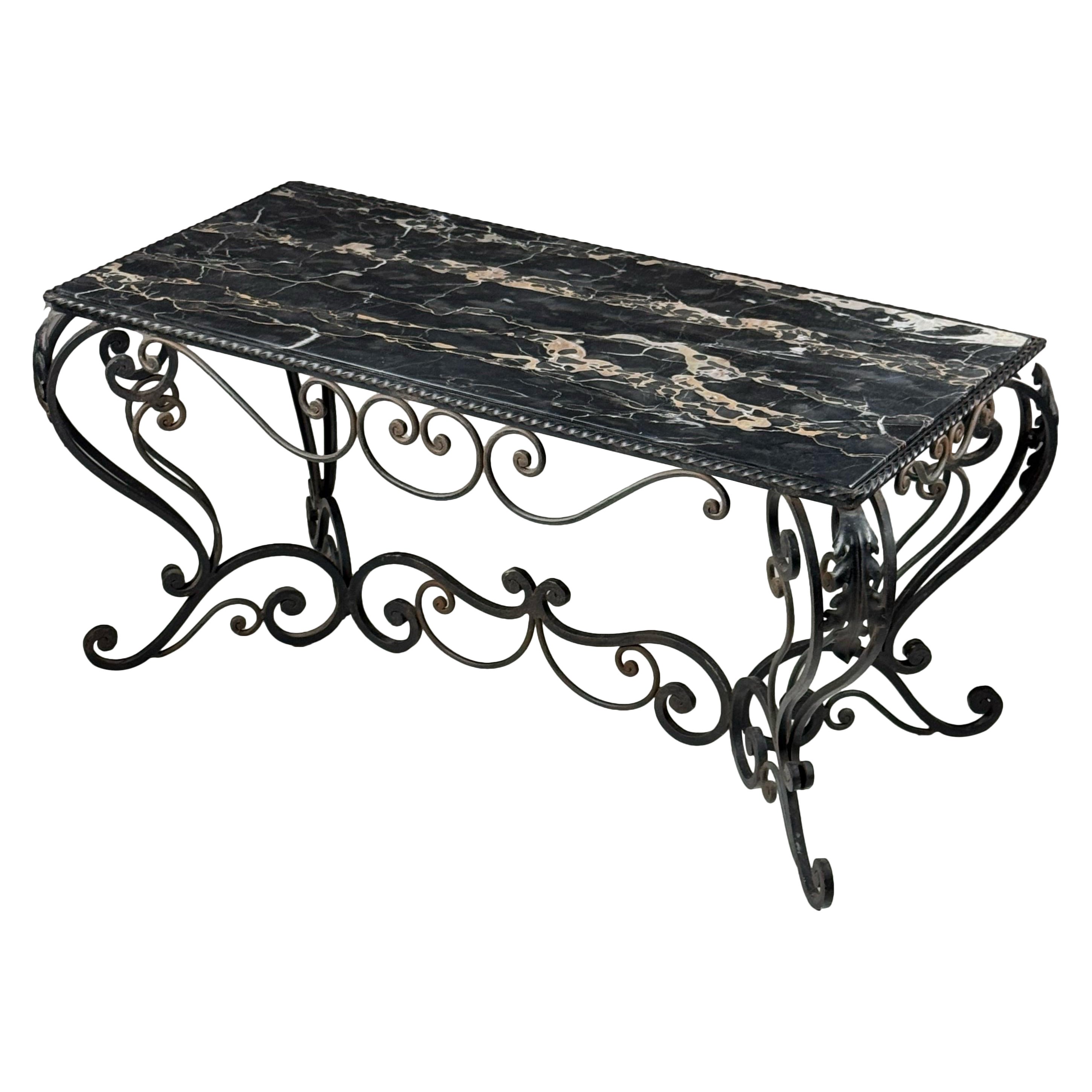 Mid century wrought Iron coffee table For Sale