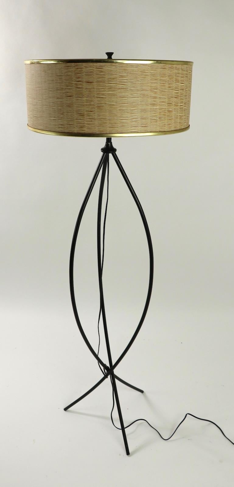 Mid Century Wrought Iron Floor Lamp after Thurston For Sale 2