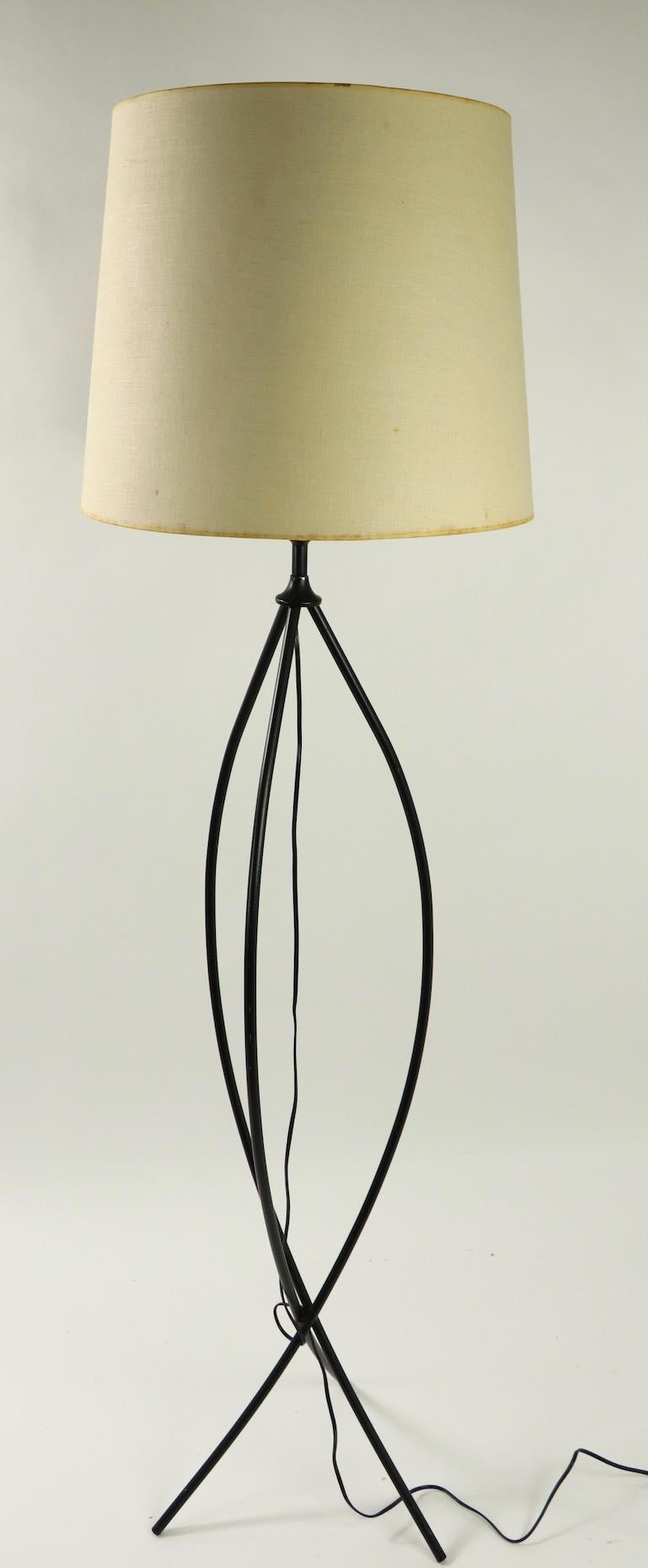 Mid Century Wrought Iron Floor Lamp after Thurston For Sale 3