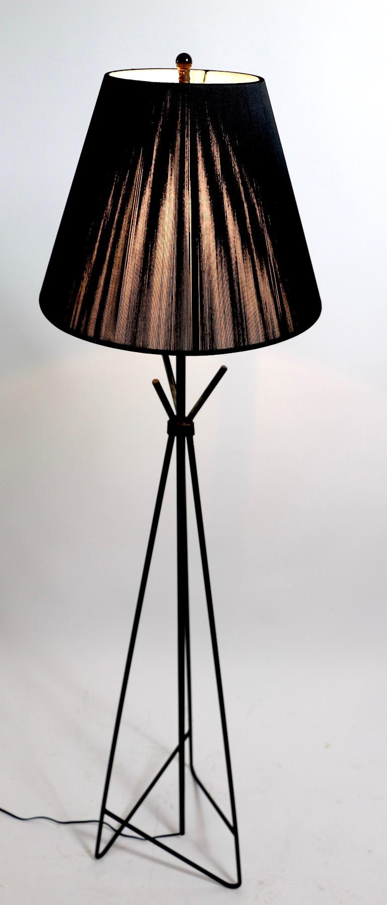Mid Century Wrought Iron Floor Lamp by Frederick Weinberg In Good Condition In New York, NY