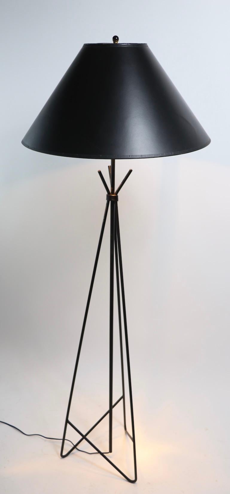 20th Century Mid Century Wrought Iron Floor Lamp by Frederick Weinberg