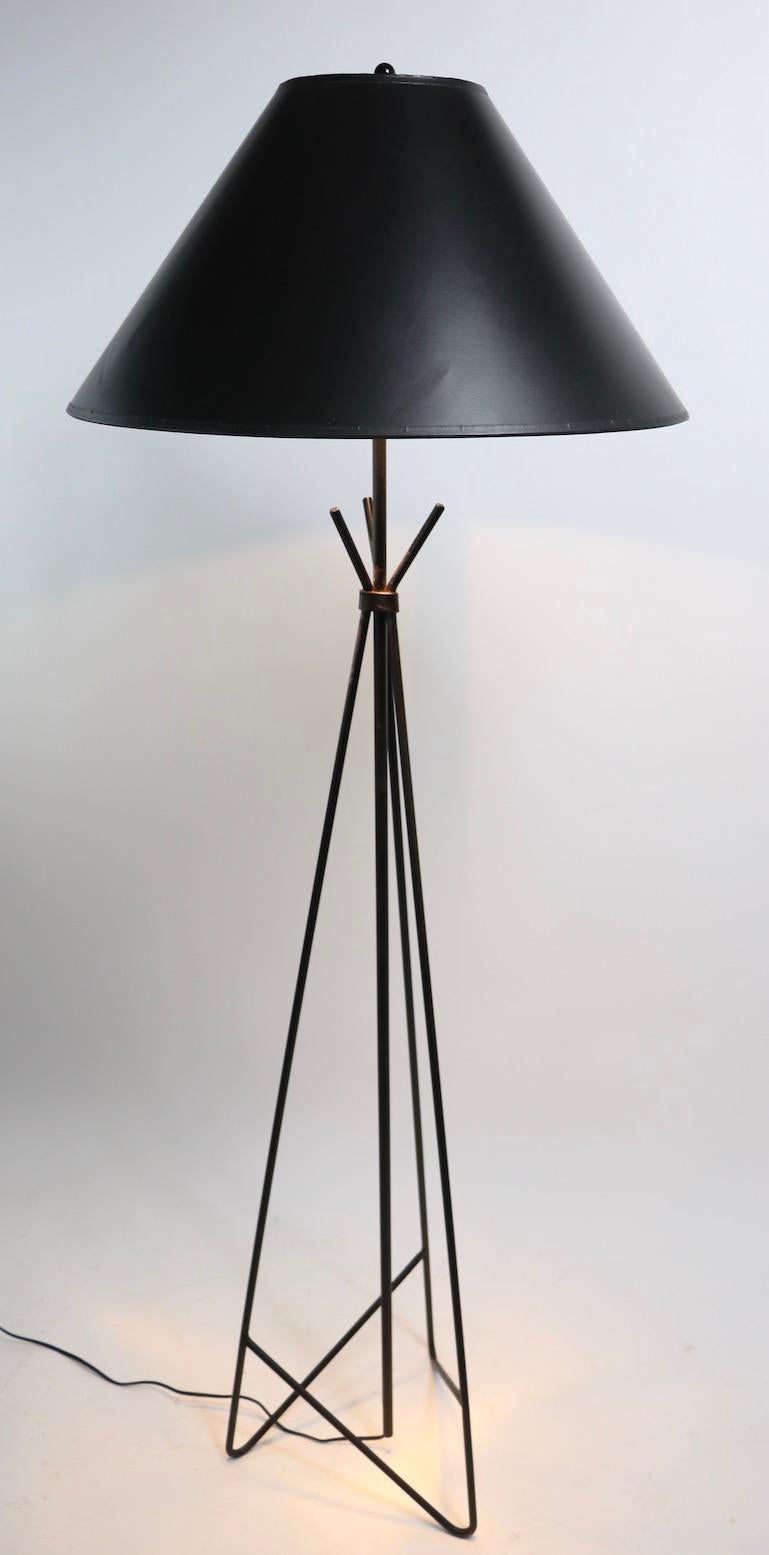 Mid Century Wrought Iron Floor Lamp by Frederick Weinberg 1