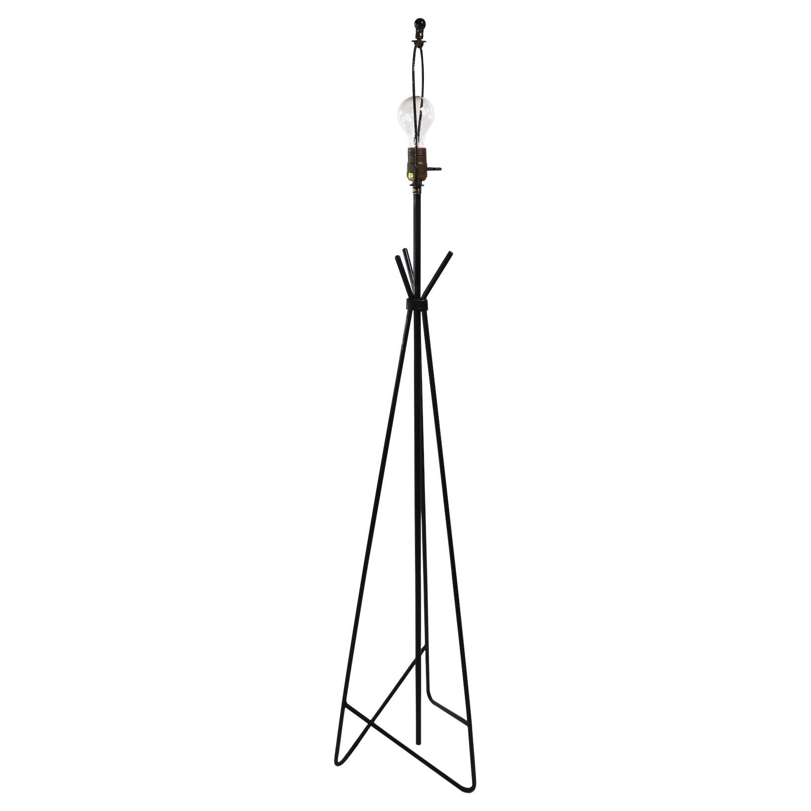 Mid Century Wrought Iron Floor Lamp by Frederick Weinberg