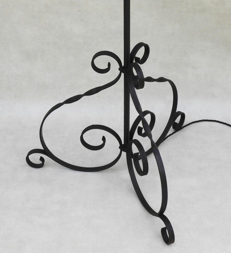 Mid Century Wrought Iron Floor Lamp France c1950 For Sale at 1stDibs