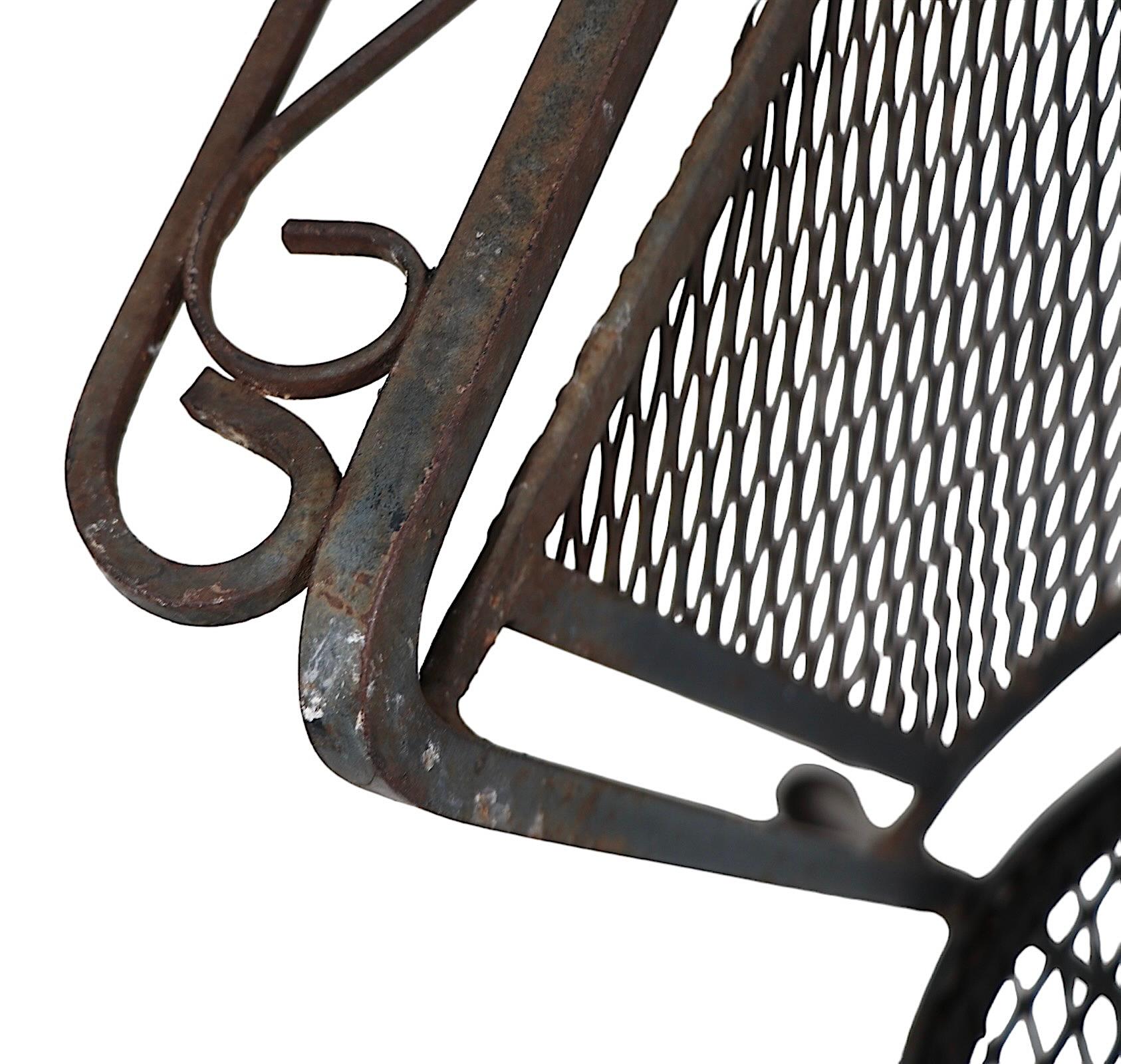 Fer forgé Mid Century Garden Patio Poolside  Settee de Woodard en vente 8
