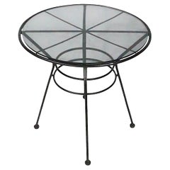 Mid Century Wrought Iron Garden Patio Poolside Side Table