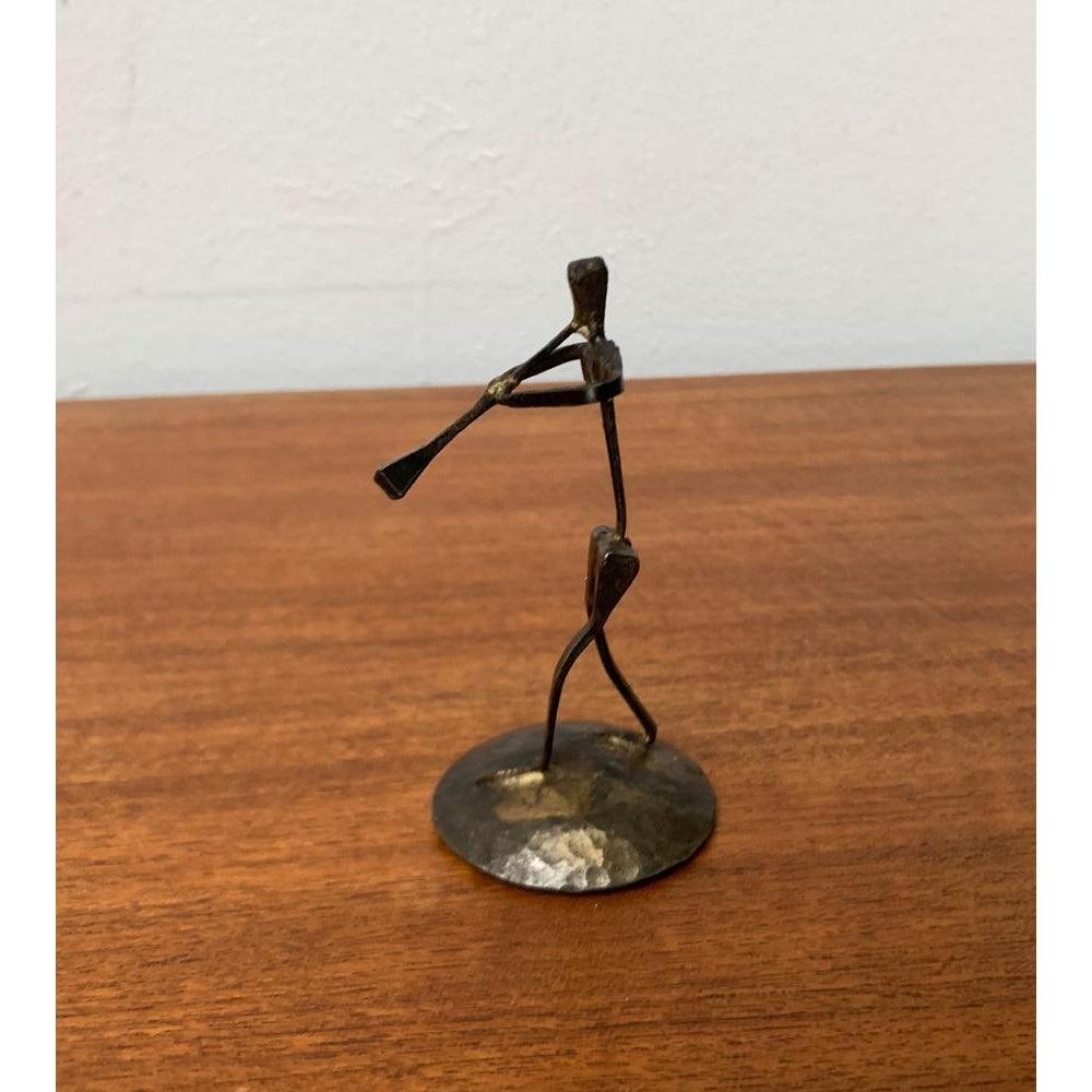 Figurina di pifferaio in ferro battuto del 1960, ferro di cavallo, 1960 in vendita 3