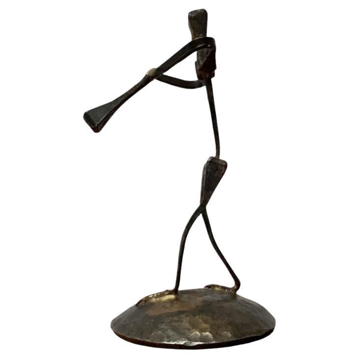 Figurina di pifferaio in ferro battuto del 1960, ferro di cavallo, 1960 in vendita