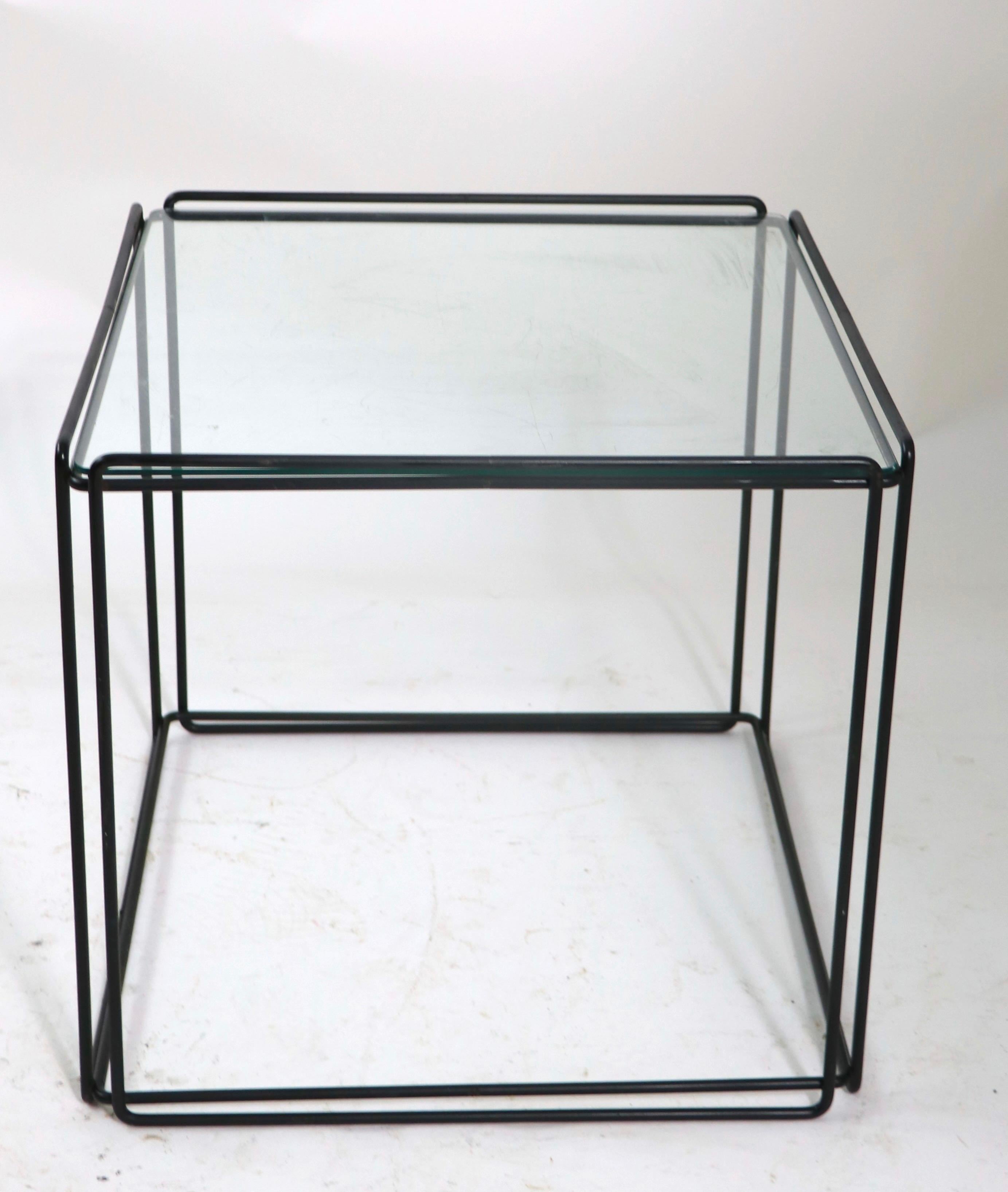 Mid-Century Modern Mid Century Wrought Iron Isosceles  Cube Table by Max Suaze for Attro France For Sale