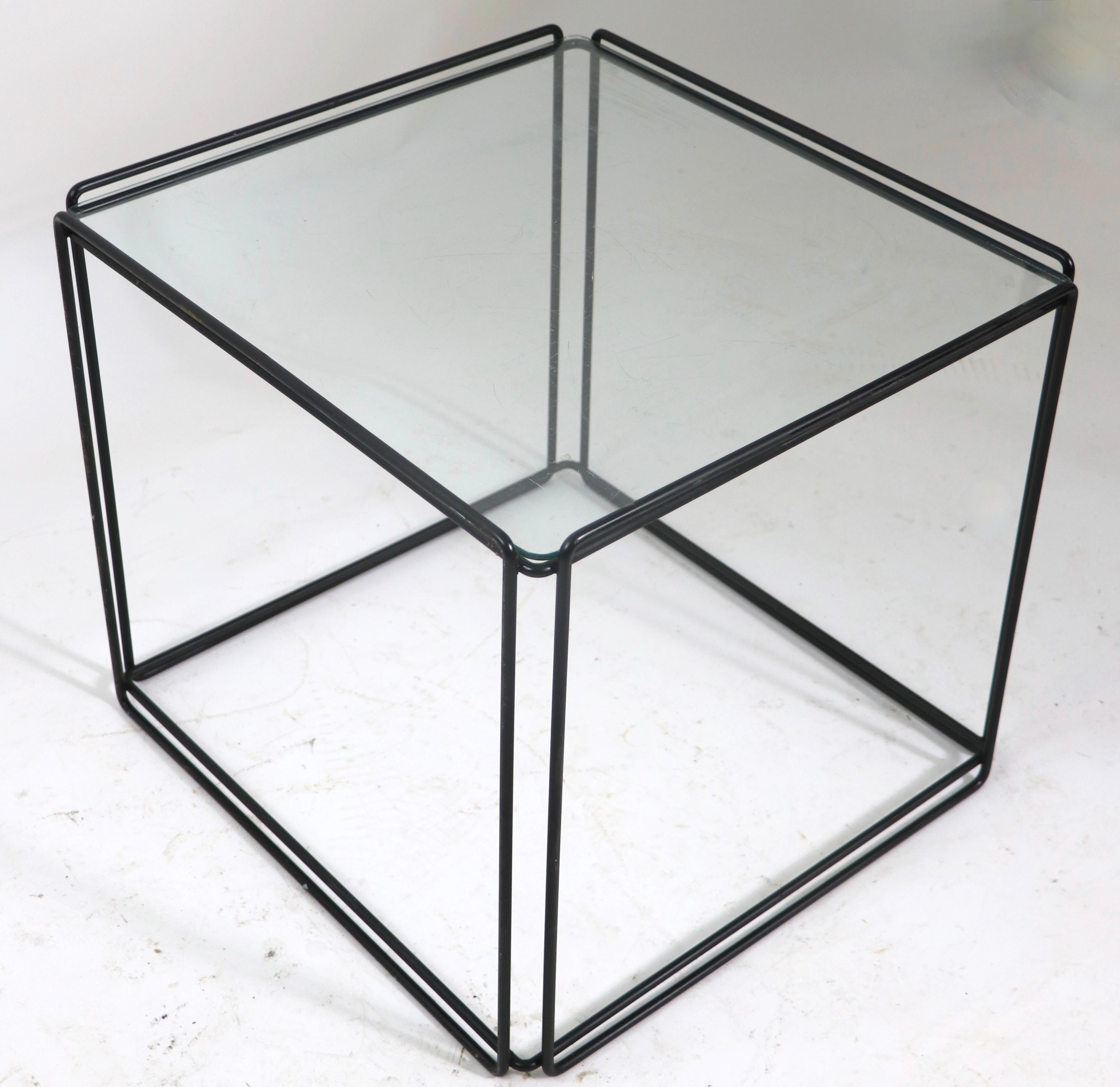 French Mid Century Wrought Iron Isosceles  Cube Table by Max Suaze for Attro France For Sale
