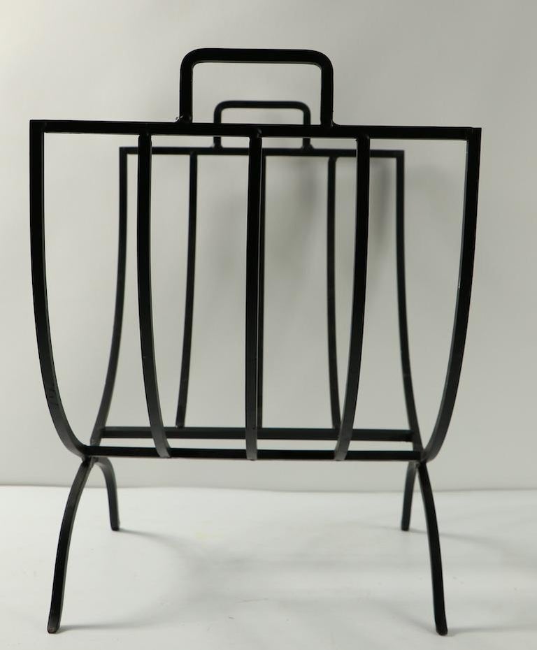 Mid Century Wrought Iron Log Holder at 1stDibs