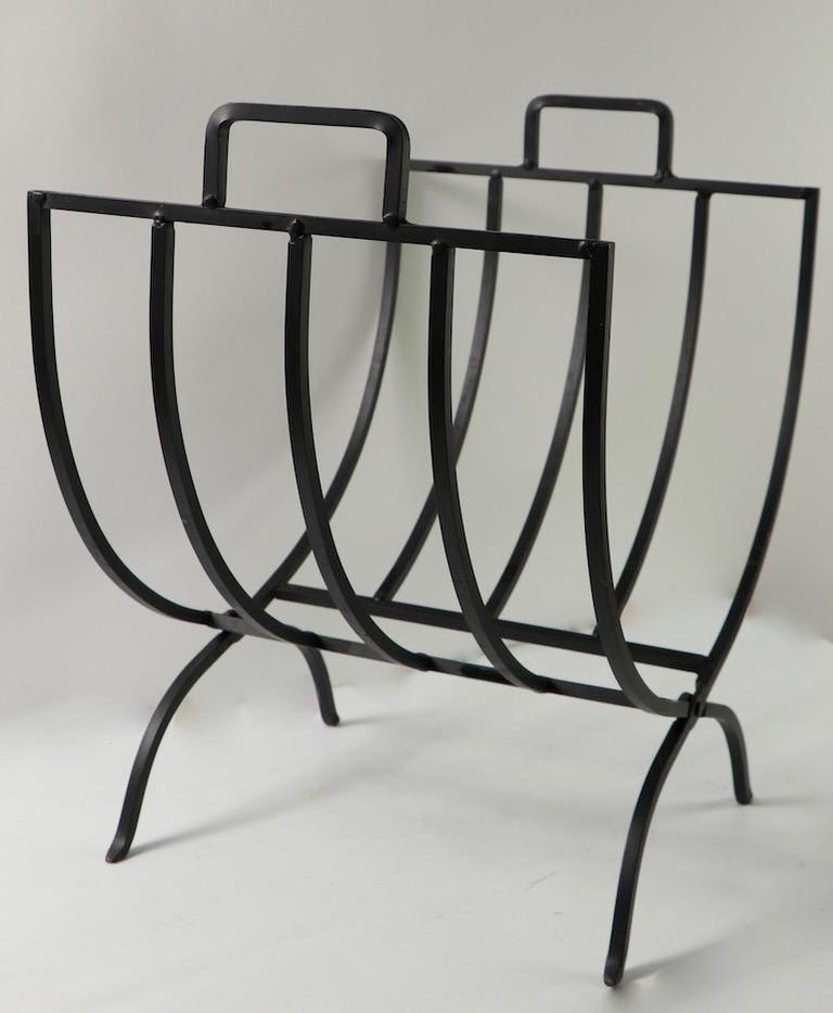 Mid Century Wrought Iron Log Holder at 1stDibs
