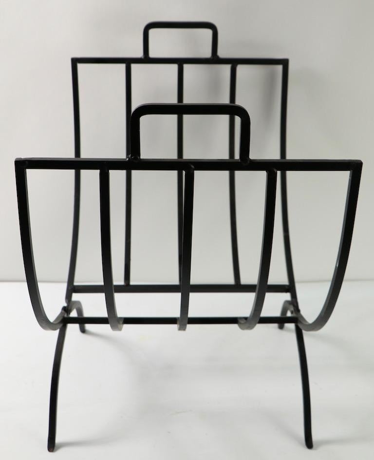 Mid Century Wrought Iron Log Holder at 1stDibs