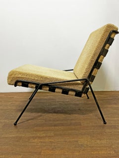 Chaise longue en fer forgé du milieu du siècle à la manière de Dan Johnson, années 1950