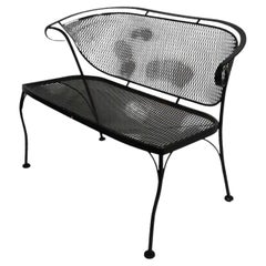 Mid Century  Wrought Iron Loveseat Settee att. to Woodard c 1950/1970's
