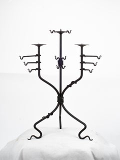 Mid Century Wrought Iron Medievalist Candelabra