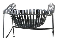 Mid Century Wrought Iron Metal Strap Patio Set  att. to Woodard  c 1950/60's