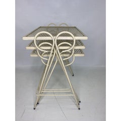 Mid-Century Wrought Iron Nesting Tables Attr. Salterini, Set of 3
