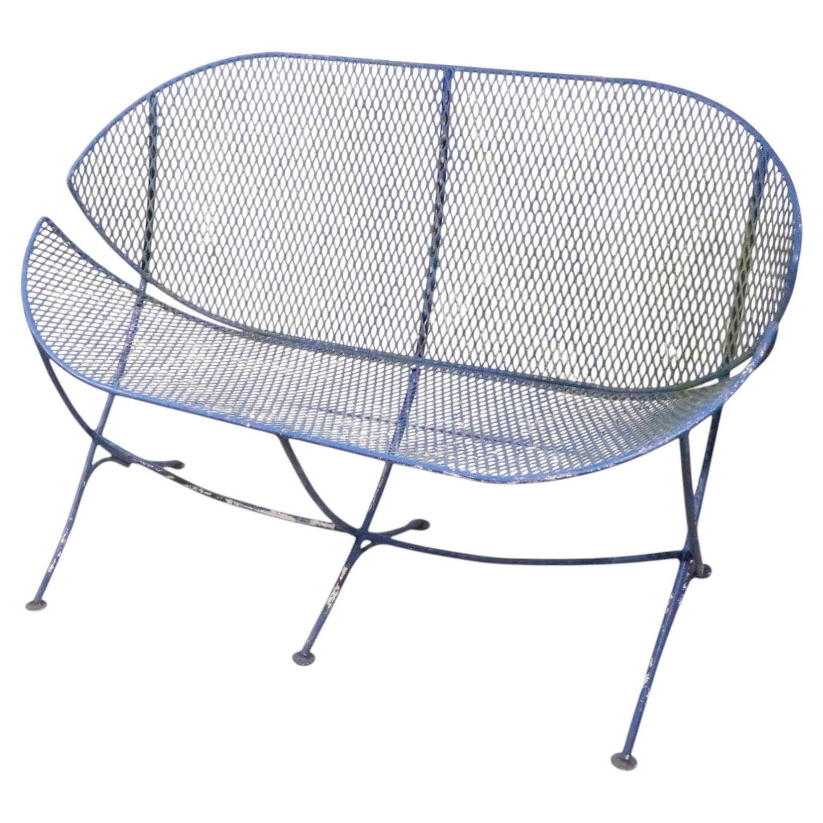 Mid Century Wrought Iron Orange Slice Settee by Tempestini for Salterini
