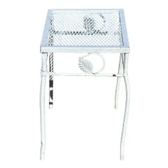 Mid-Century Wrought Iron Outdoor/ Patio Scrolling Side Table by Woodard