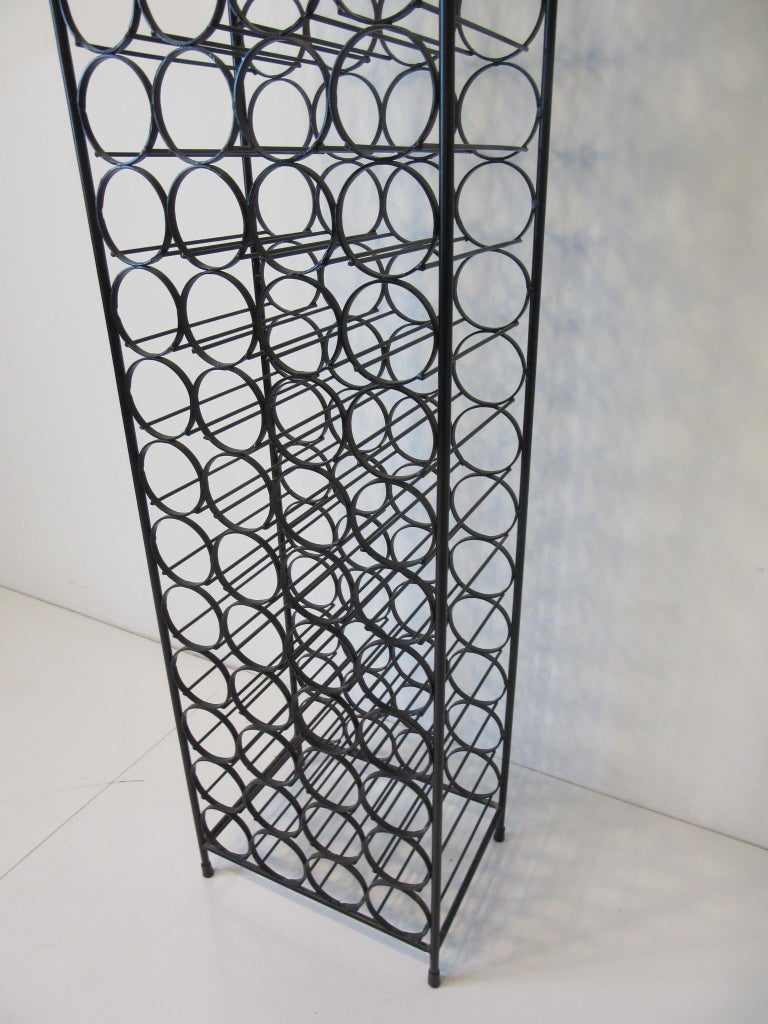 Midcentury Wrought Iron Wine Rack by Arthur Umanoff at 1stDibs
