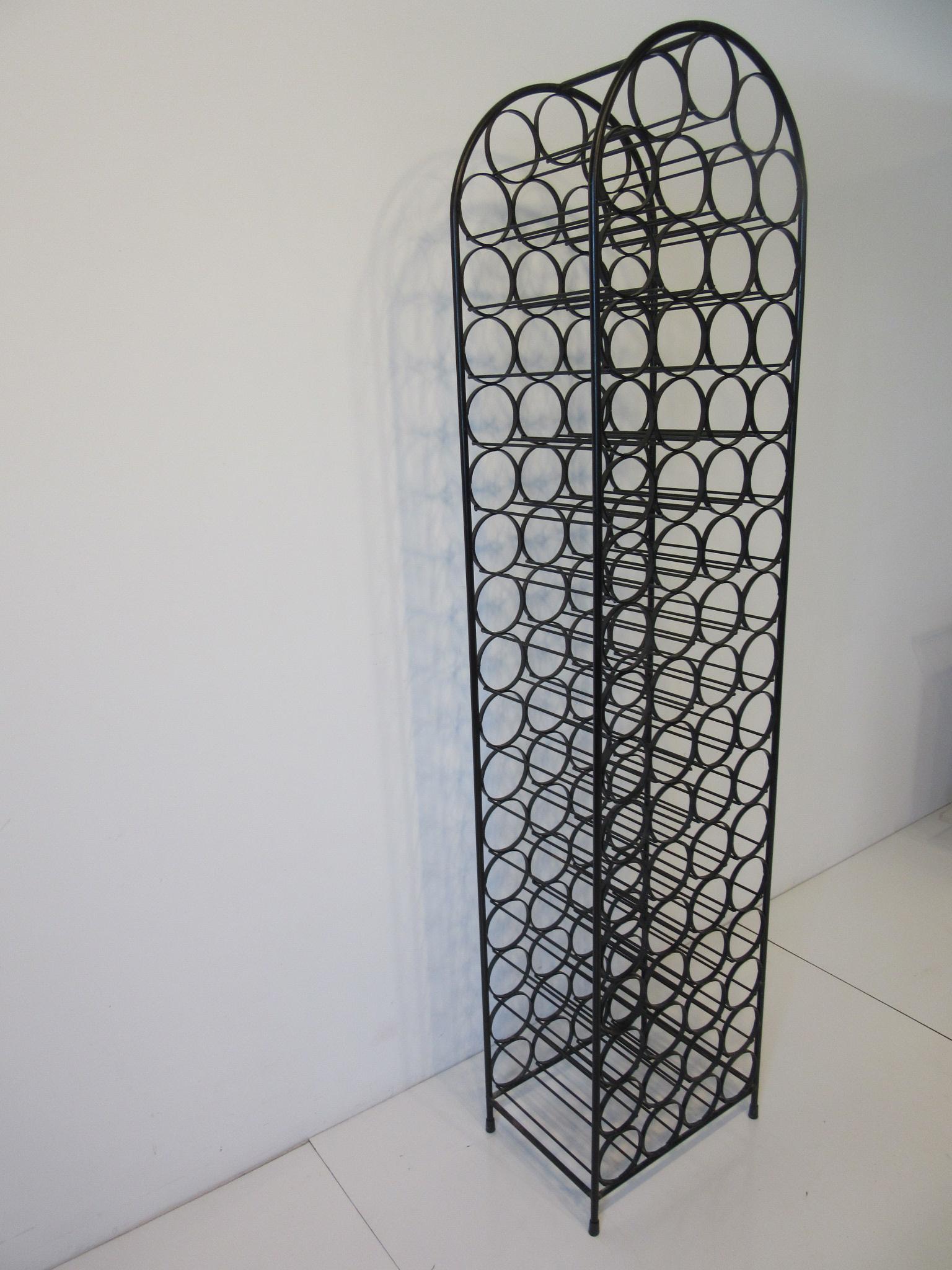 Mid-Century Modern Midcentury Wrought Iron Wine Rack by Arthur Umanoff