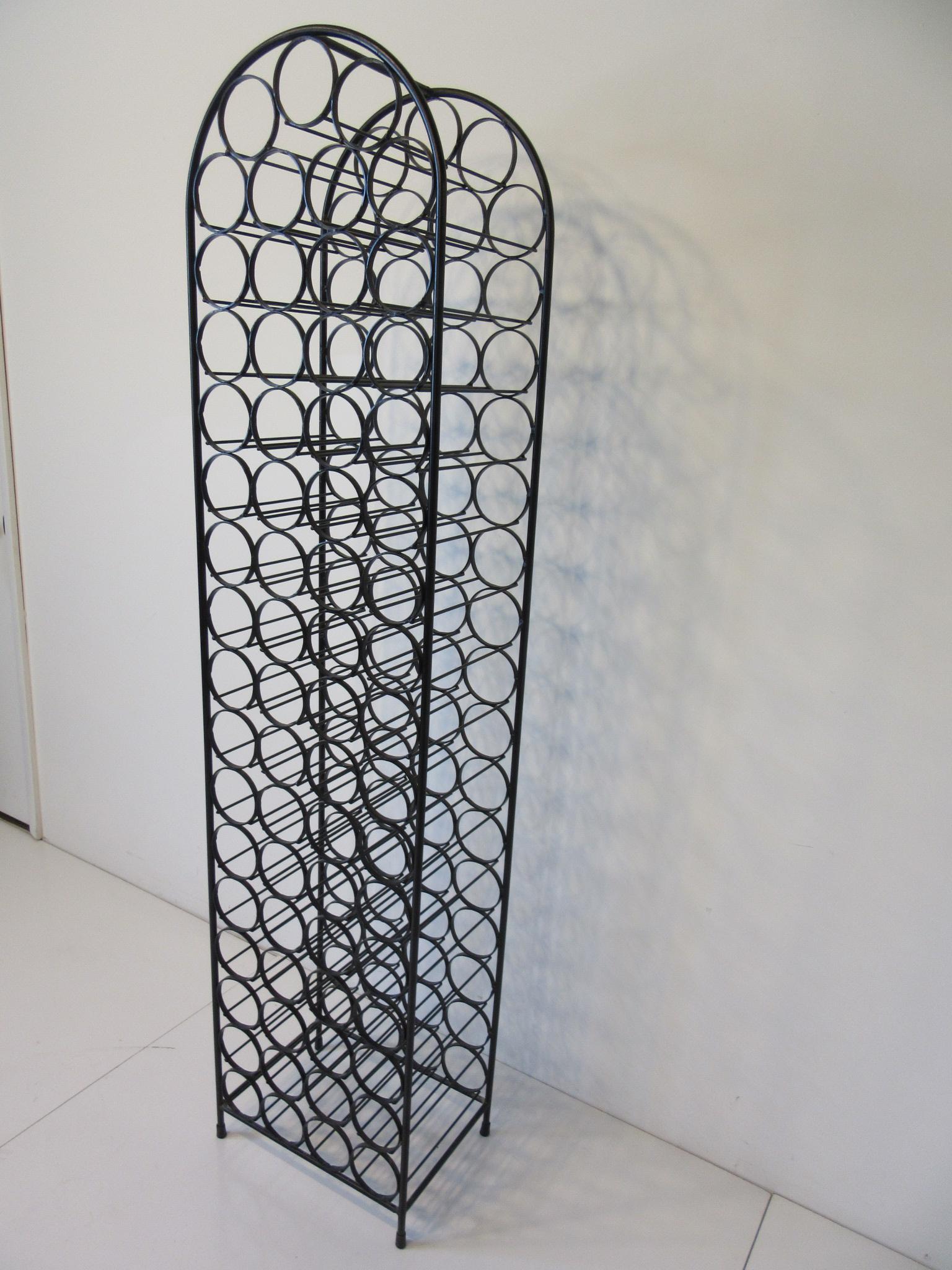 Italian Midcentury Wrought Iron Wine Rack by Arthur Umanoff