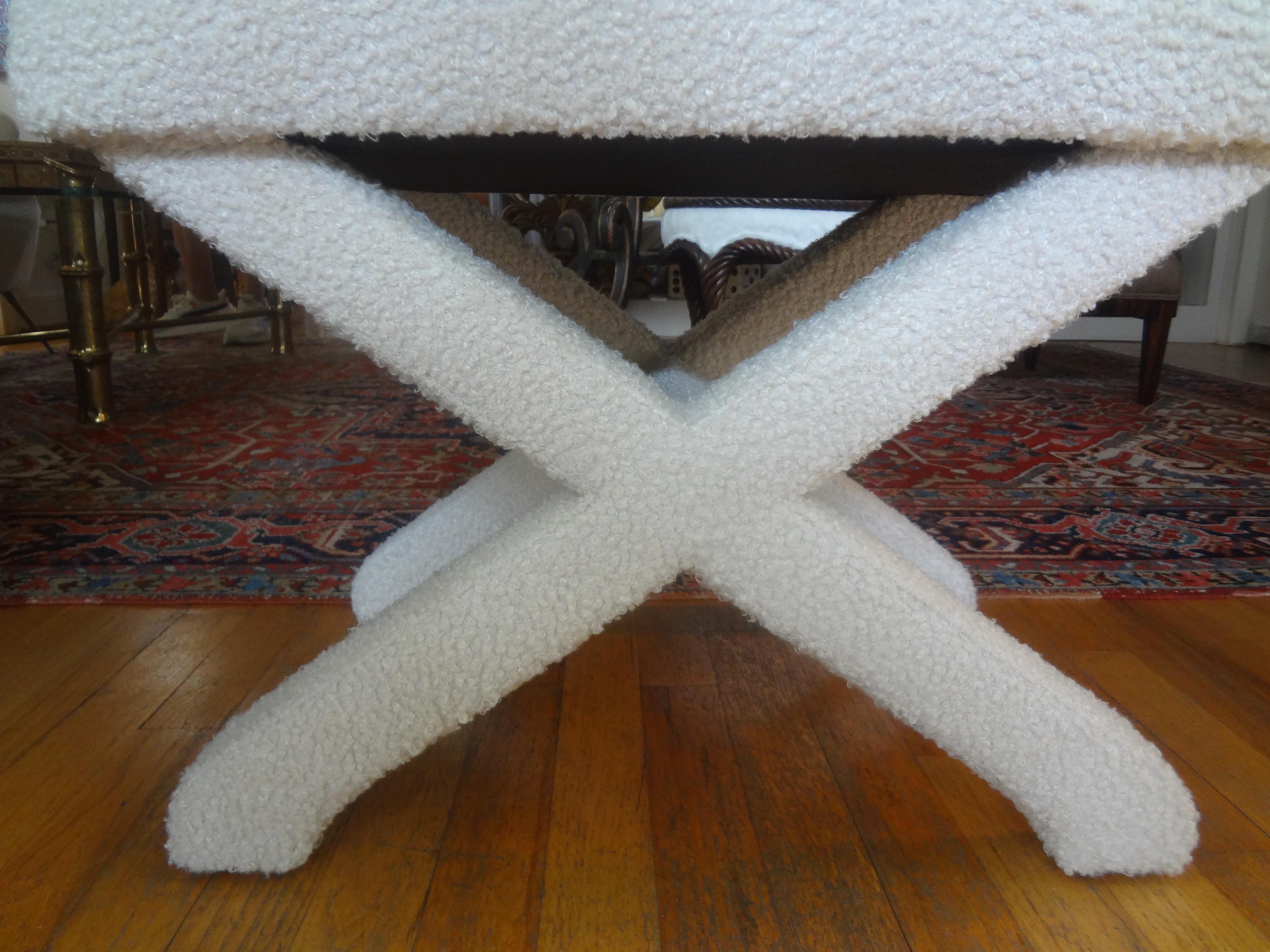 Unknown Mid Century X Base Billy Baldwin Style Ottoman For Sale