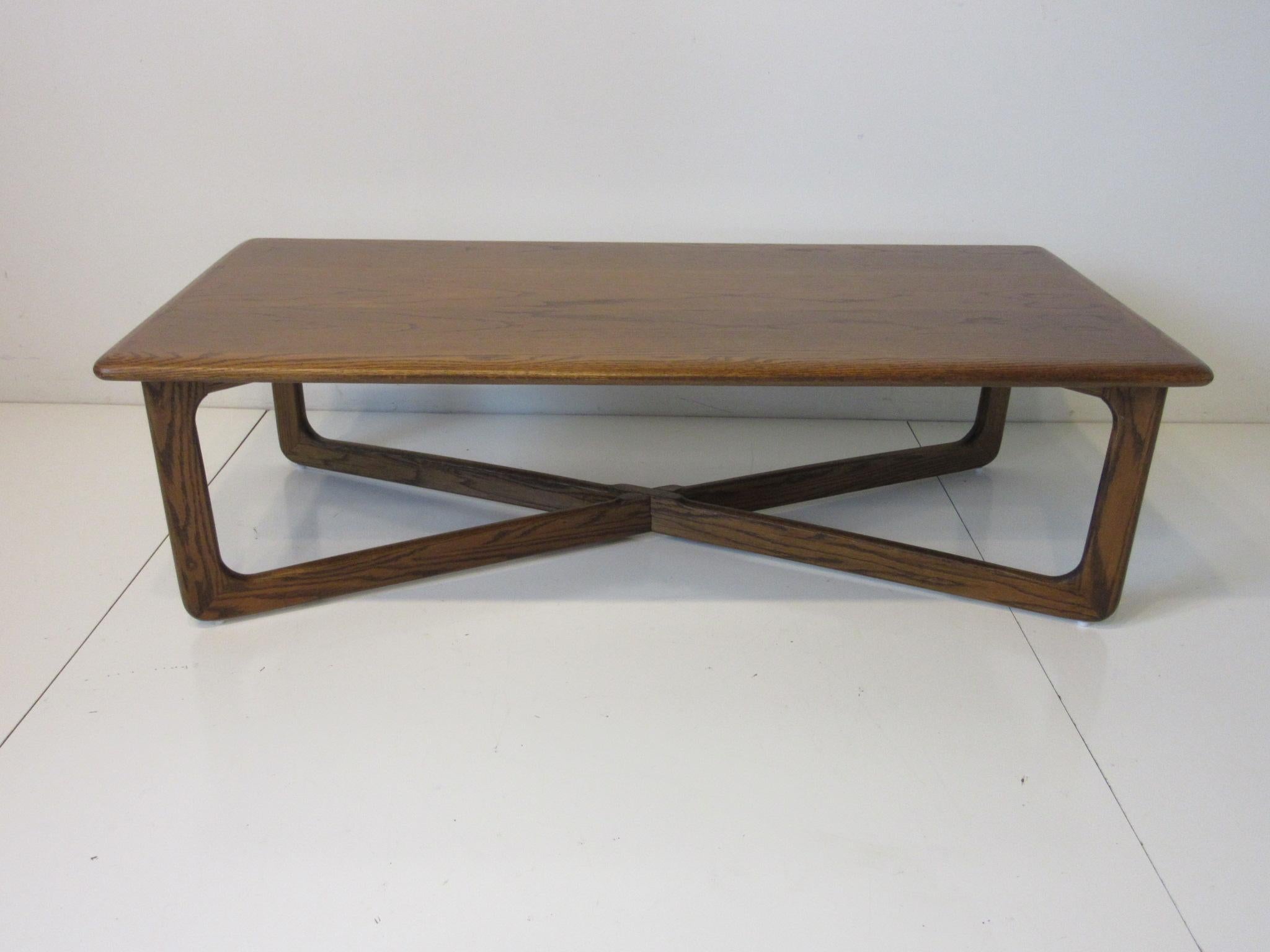 Wood Mid Century X Based Perception Coffee Table by Lane