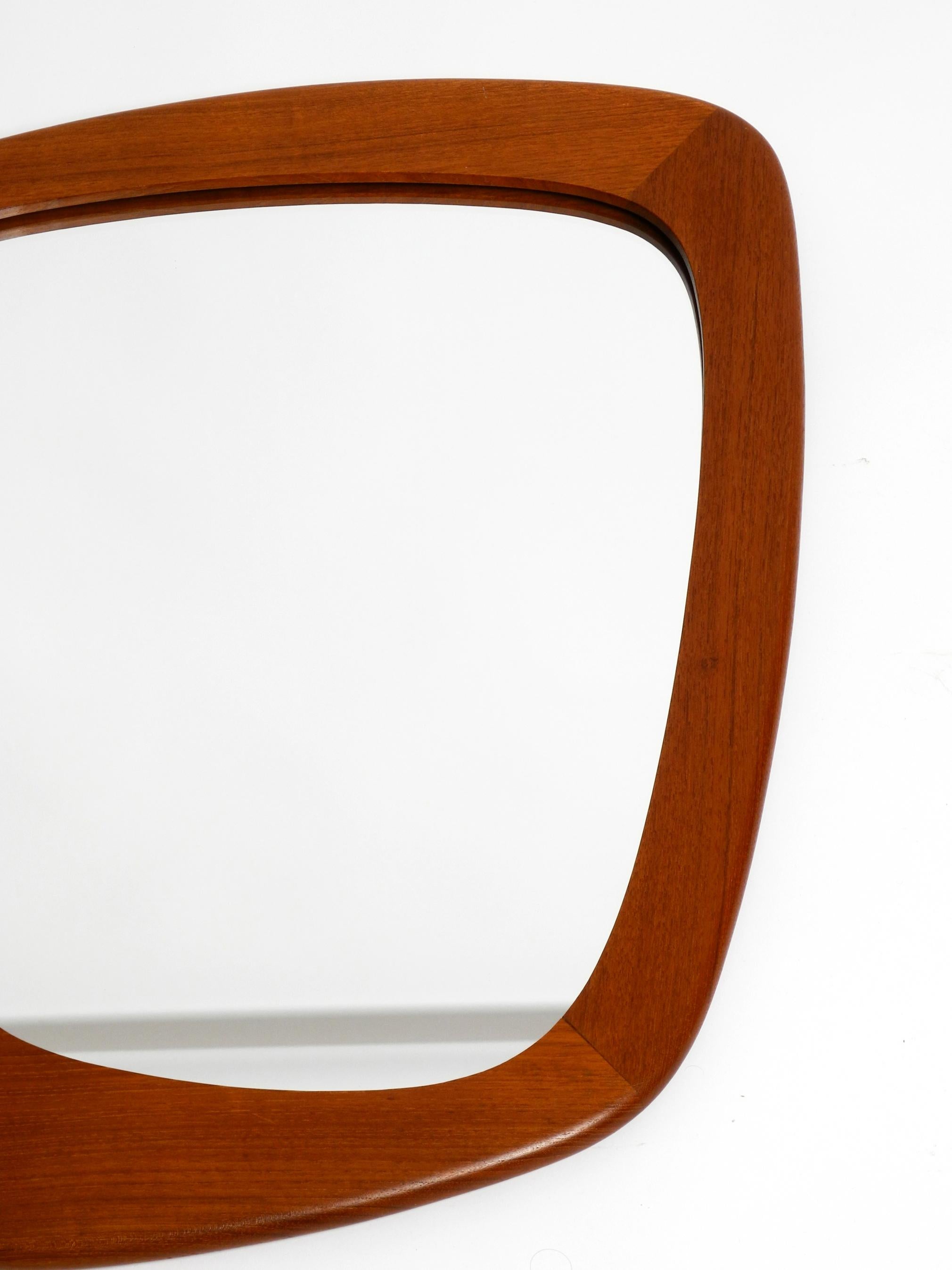 Mid-Century XL Teak Wall Mirror by Münchner Zier-Form in Almost New Condition 7