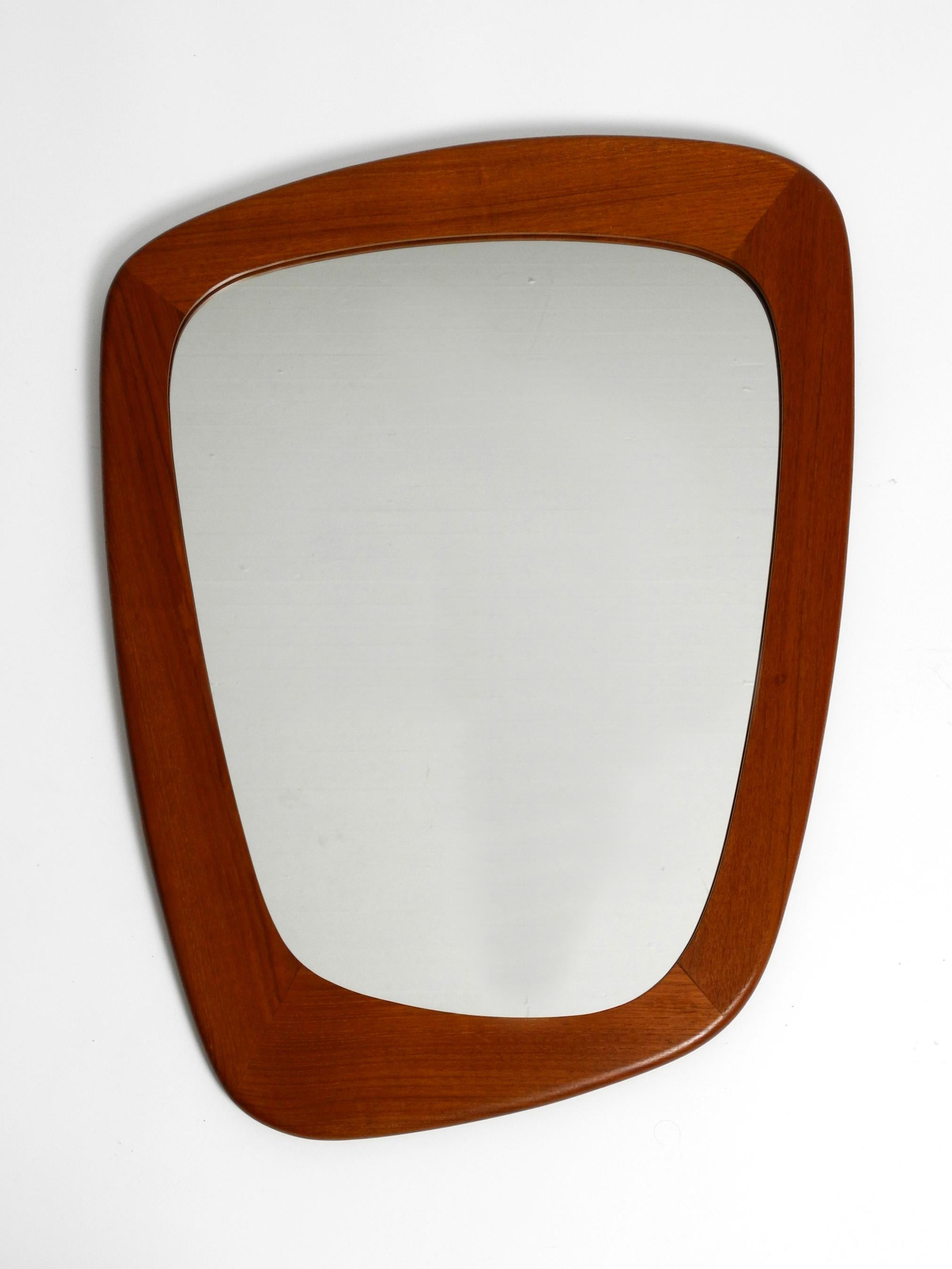 Mid-Century XL Teak Wall Mirror by Münchner Zier-Form in Almost New Condition 9