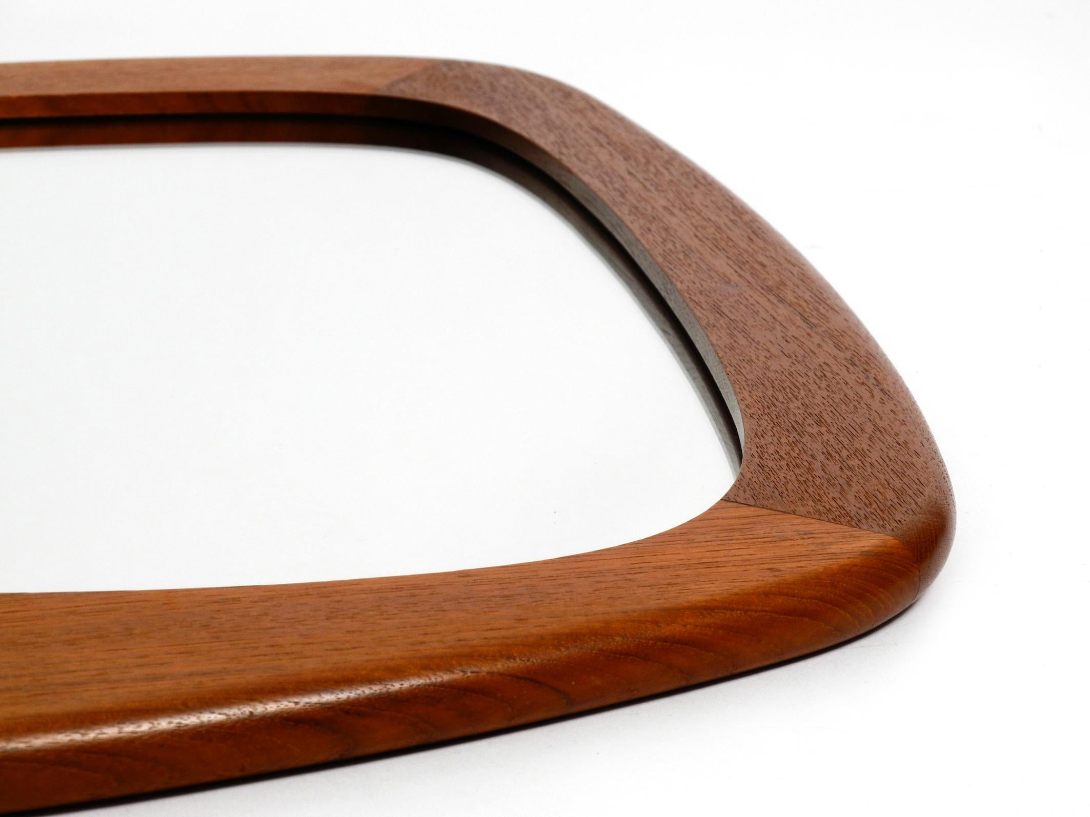 Mid-Century XL Teak Wall Mirror by Münchner Zier-Form in Almost New Condition 1