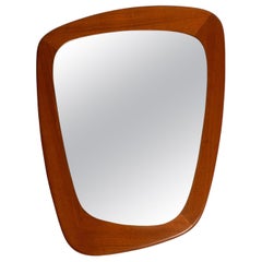 Mid-Century XL Teak Wandspiegel von Münchner Zier-Form in fast neuem Zustand