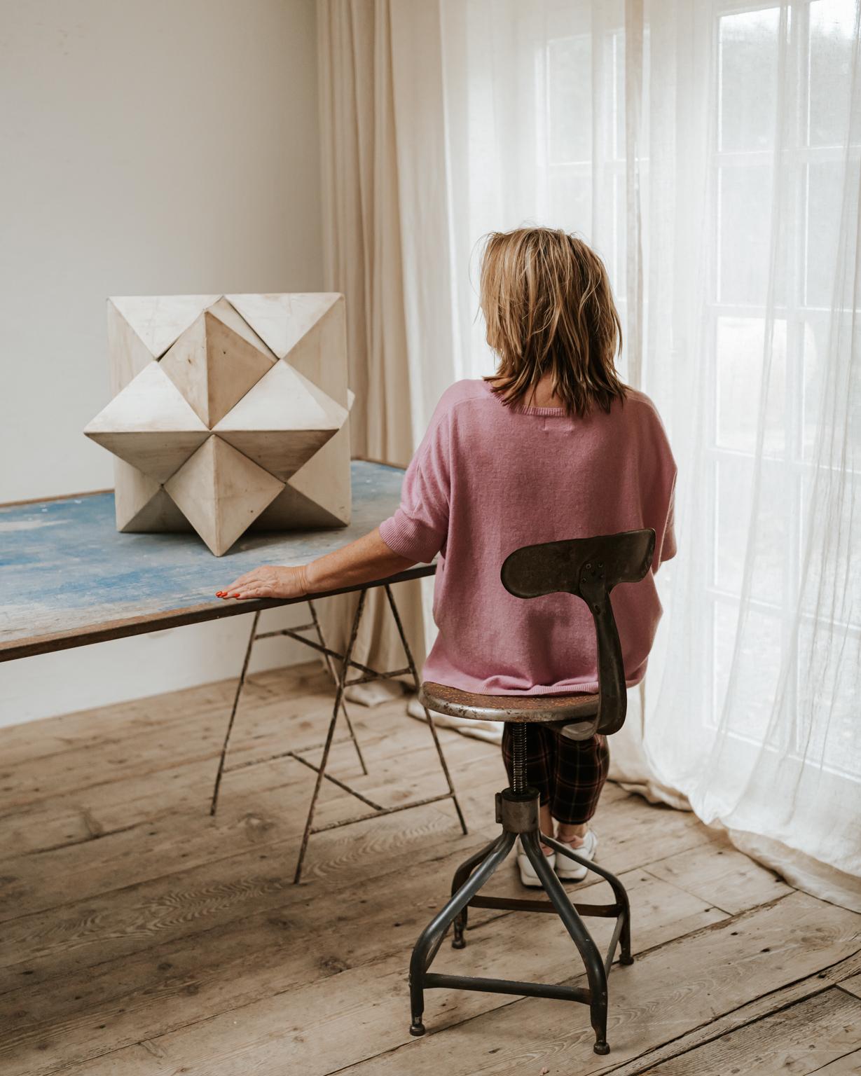 An amazing quirky, extra large wooden polyhedron, unique piece. One of a kind.