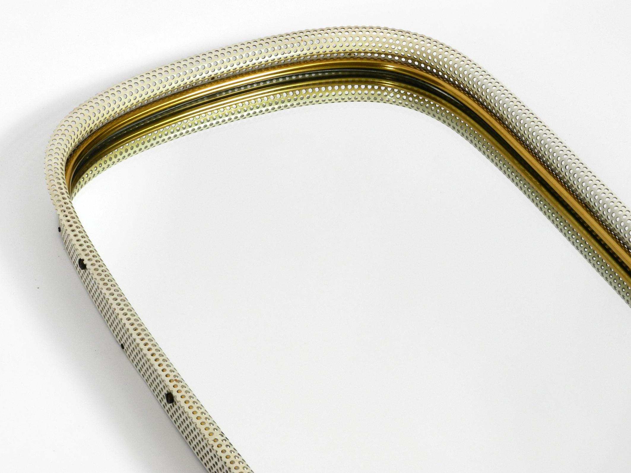 Mid-Century Modern Midcentury XXL Perforated Metal Frame Wall Mirror by Vereinigten Werkstätten
